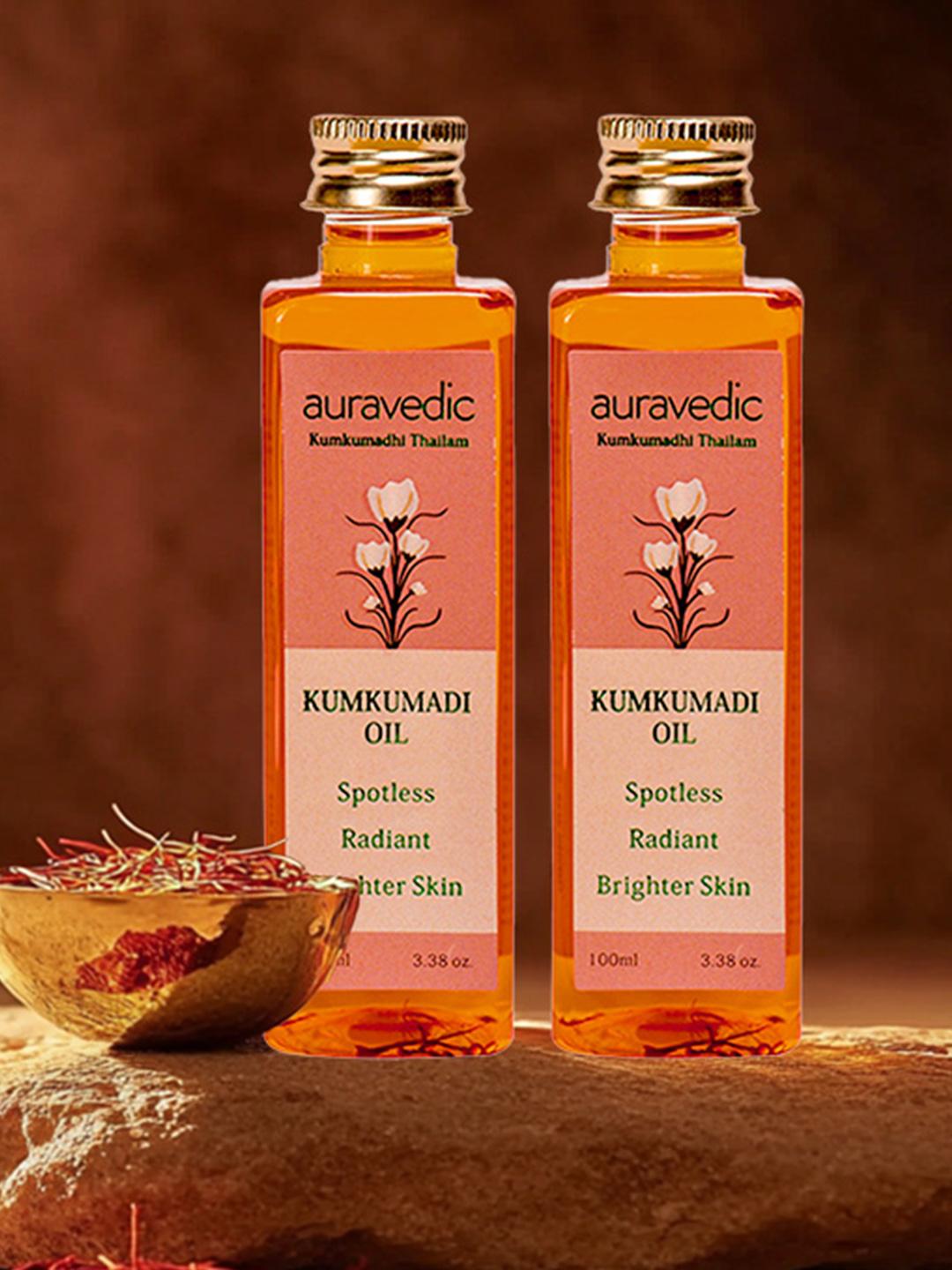 Buy Auravedic Set Of 2 Kumkumadi Tailam Facial Oil Skin Care Combo 100 Ml Each - - Personal Care for Unisex