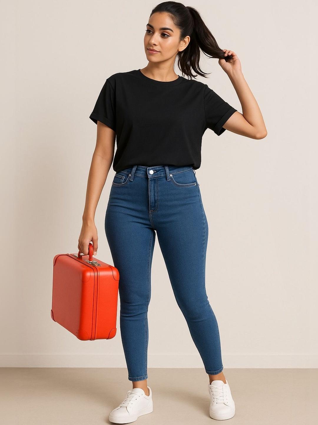 TALES & STORIES Women Skinny Fit Mid-Rise Stretchable Jeans