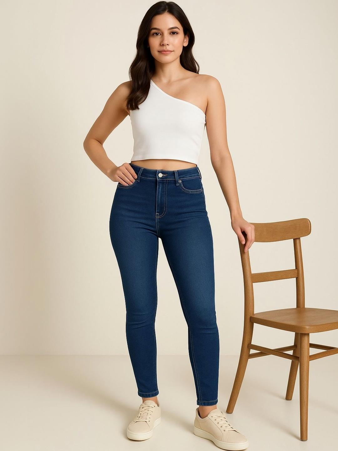 TALES & STORIES Women Skinny Fit Mid-Rise Light Fade Stretchable Jeans