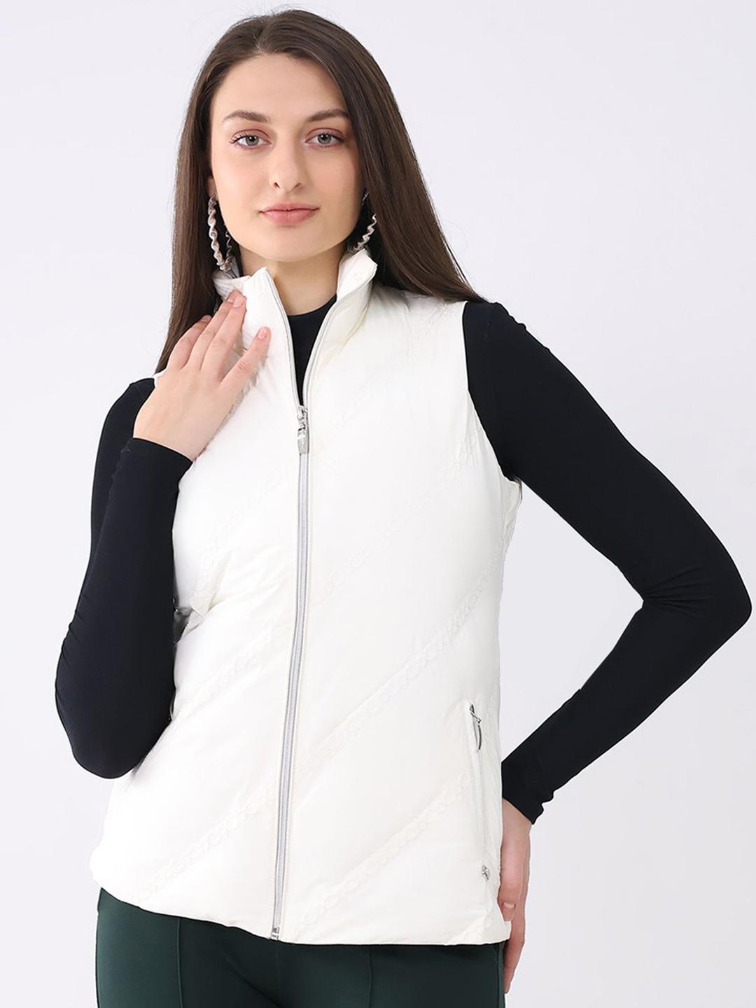 Monte Carlo Women Mock Collar Solid Padded Jacket