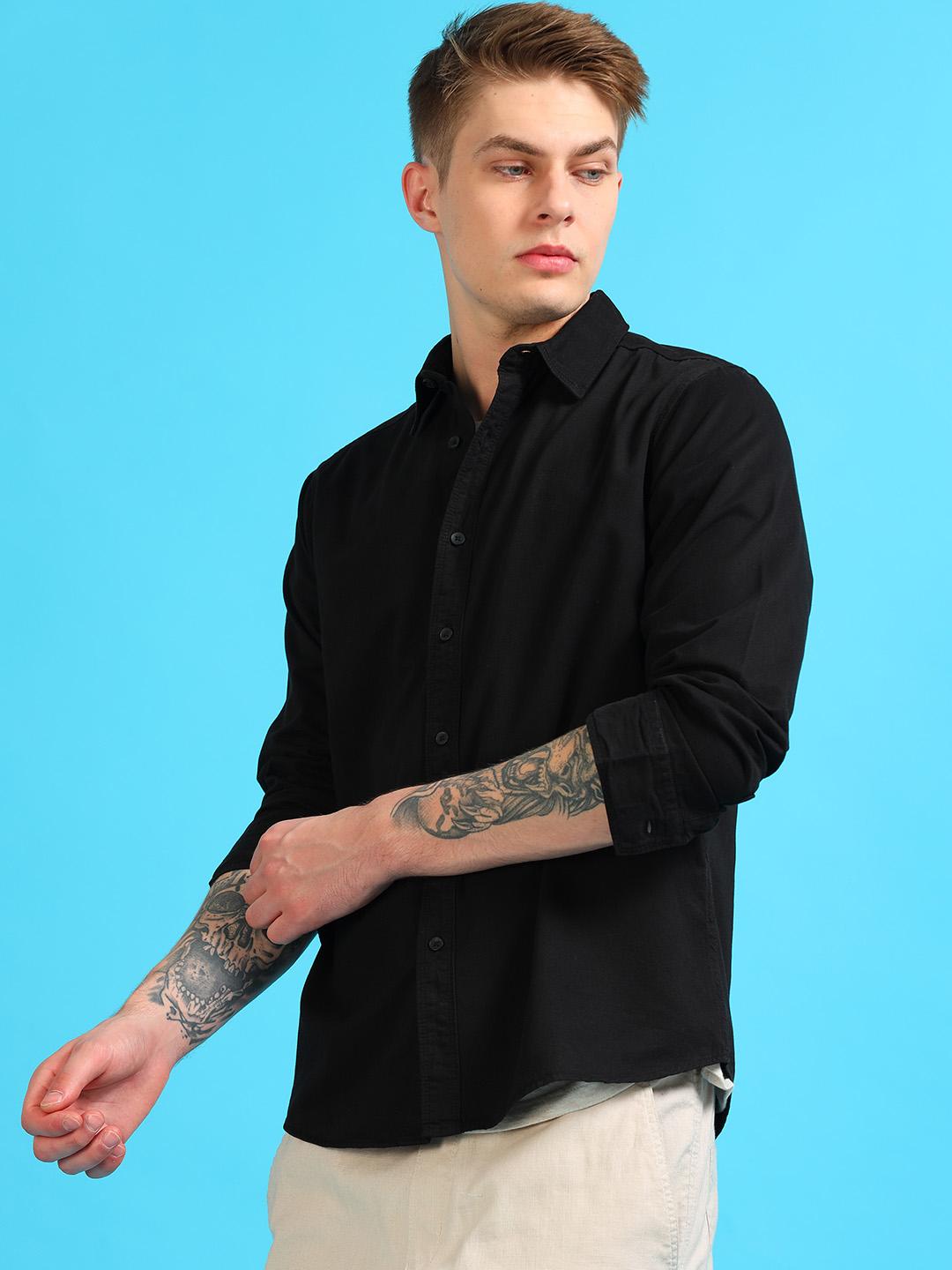 StitchX Men Full Sleeve Core Essentials Twill Over-Dyed Shirt