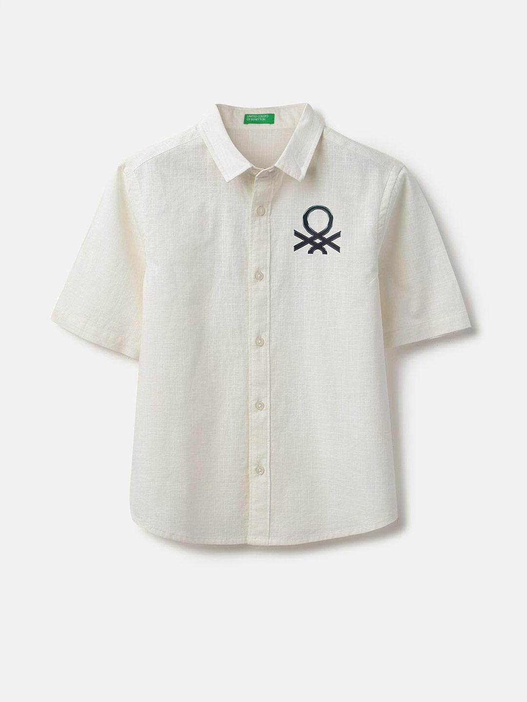 United Colors of Benetton Boys Boxy Fit Printed Casual Shirt