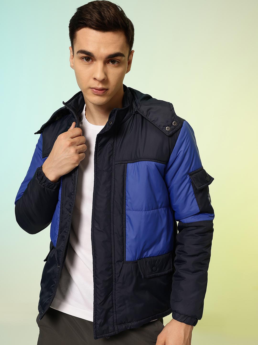 HRX by Hrithik Roshan Colourblocked Padded Lifestyle Jacket with Detachable Hood