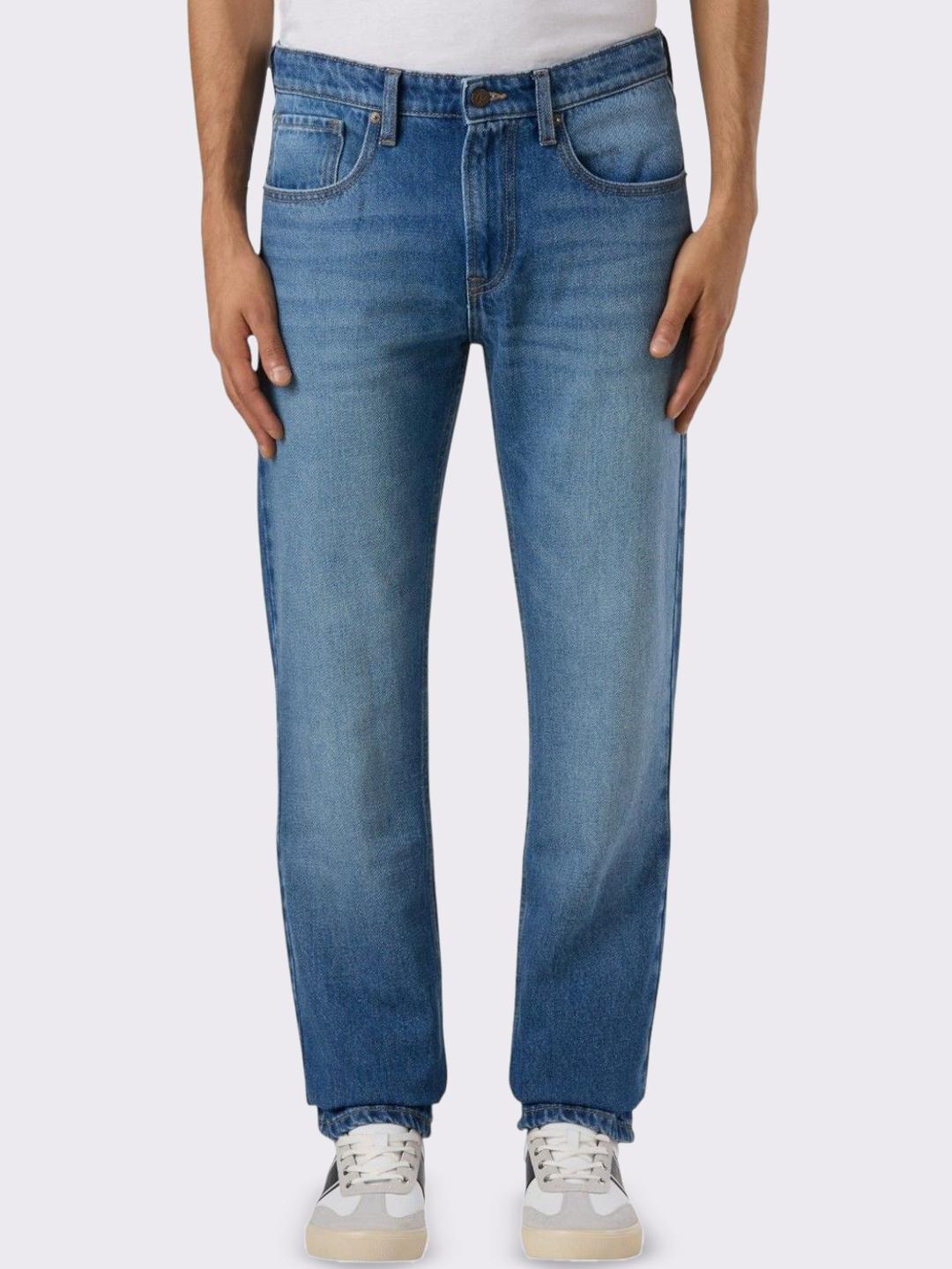 Pepe Jeans Men Classic Regular Fit Mid-Rise Light Fade Stretchable Jeans