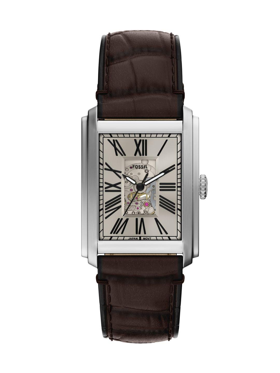 Buy Fossil Men Brass Dial & Leather Straps Analogue Automatic Motion Powered Watch ME3272 -  - Accessories for Men