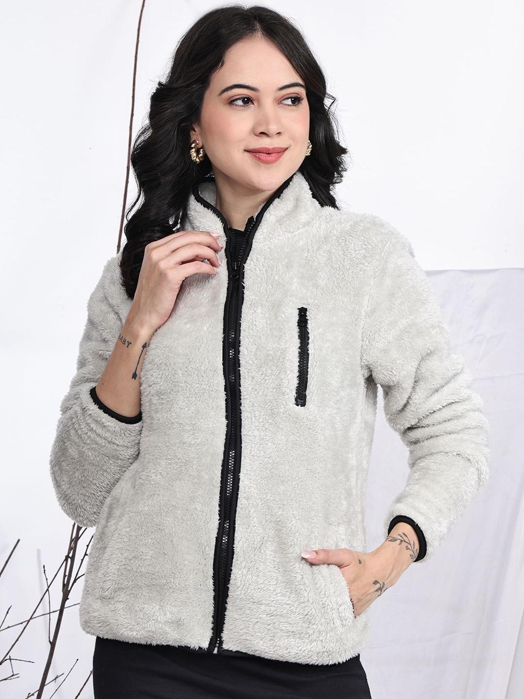 JAKANARY Women Stand Collar Tailored Jacket