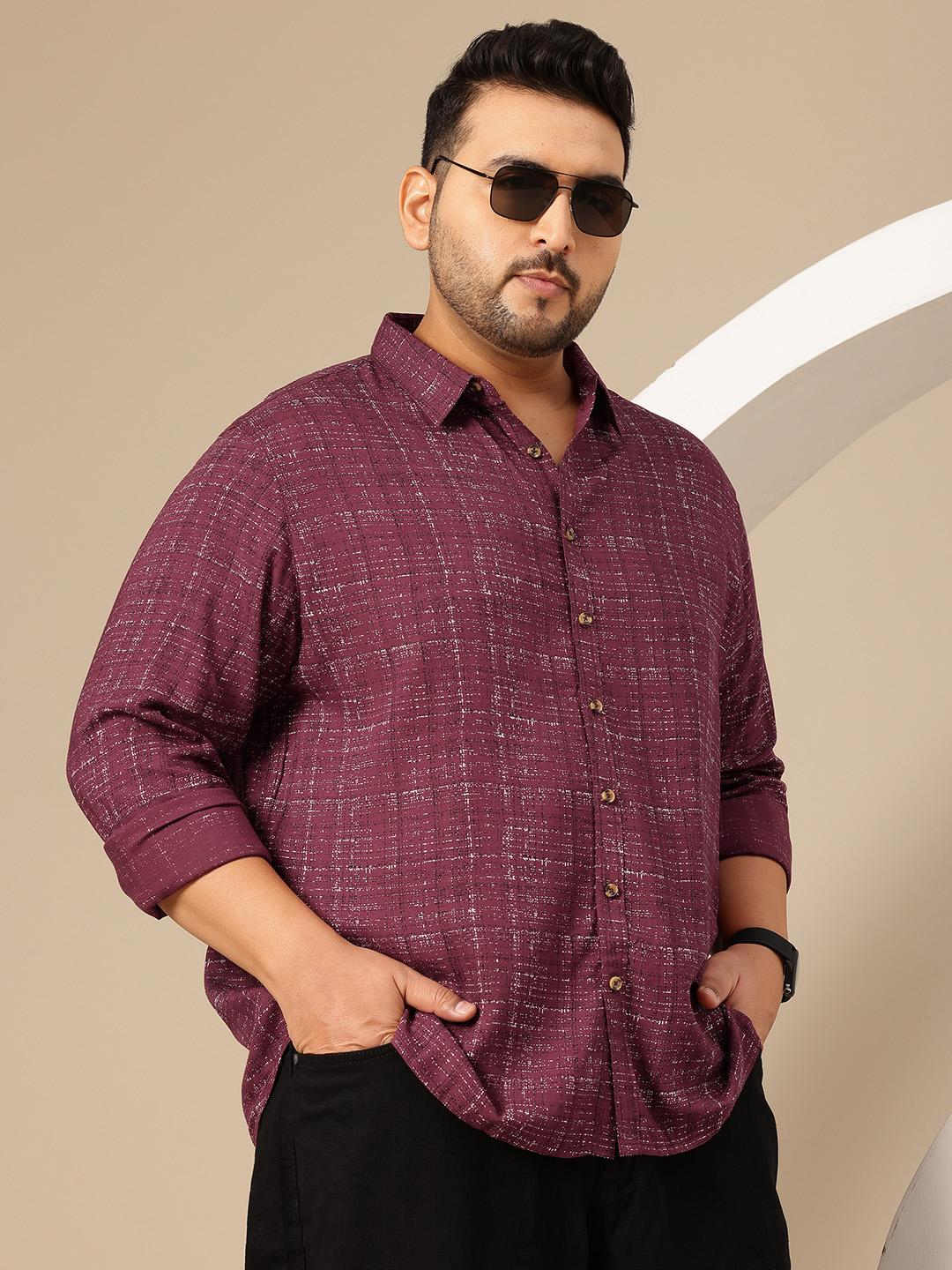 Sztori Plus Size Abstract Printed Casual Shirt