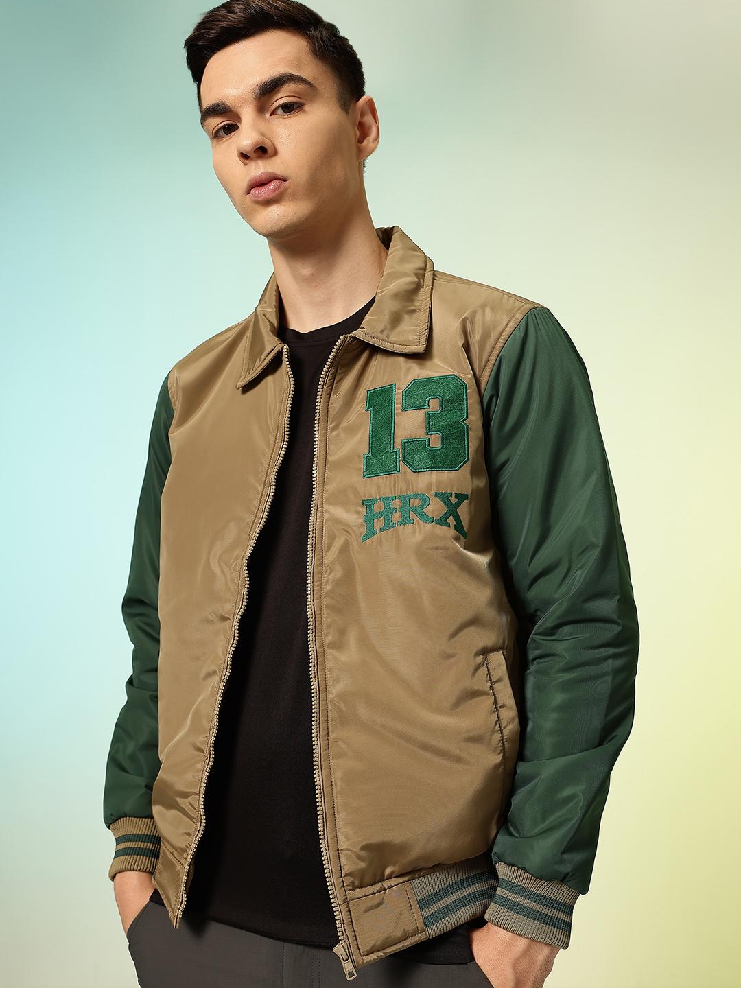 Buy HRX By Hrithik Roshan Printed Applique Varsity Lifestyle Jacket ...