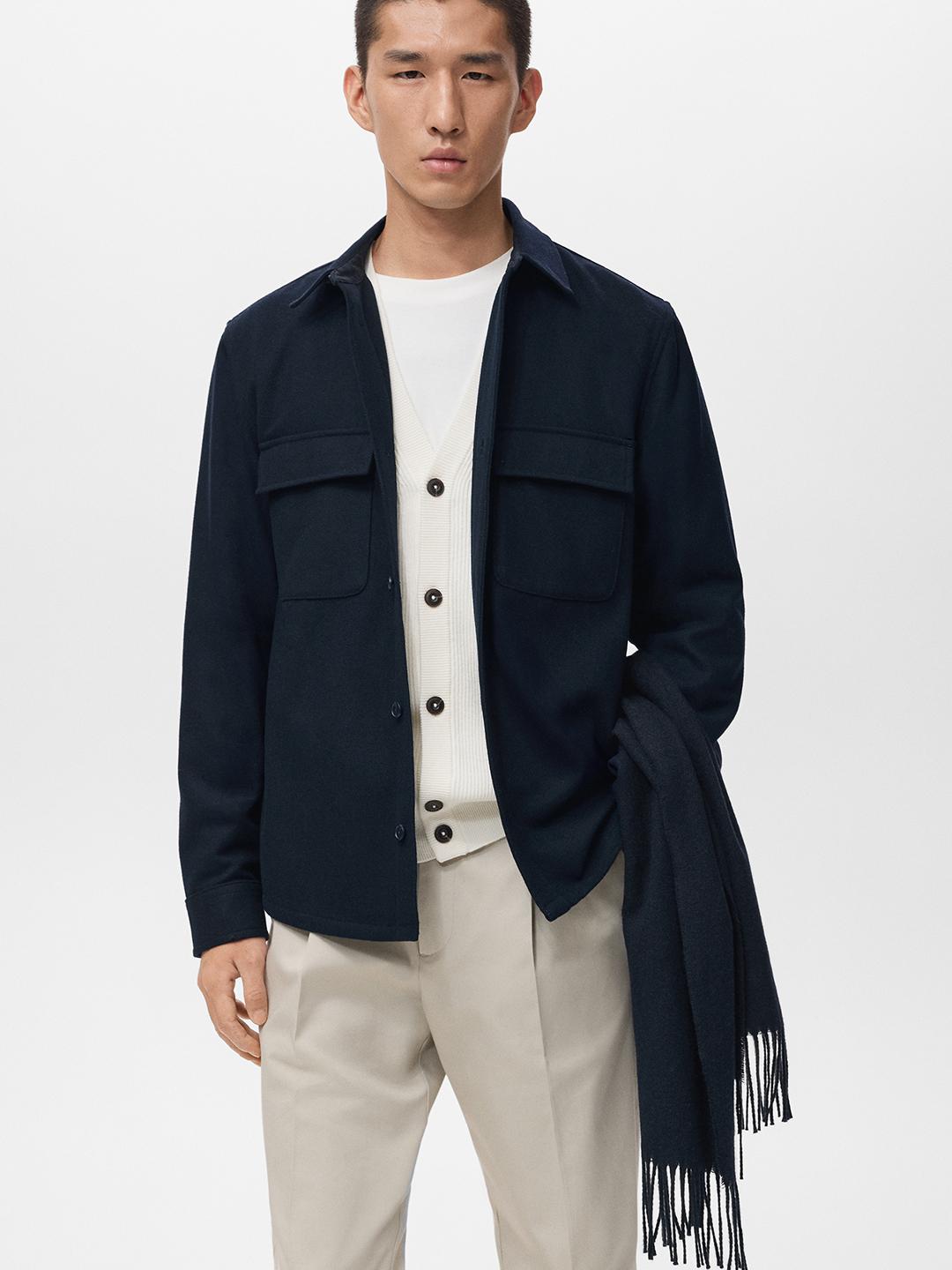 Buy MANGO MAN Pocket Detail Shacket - Shackets for Men 37008517 | Myntra