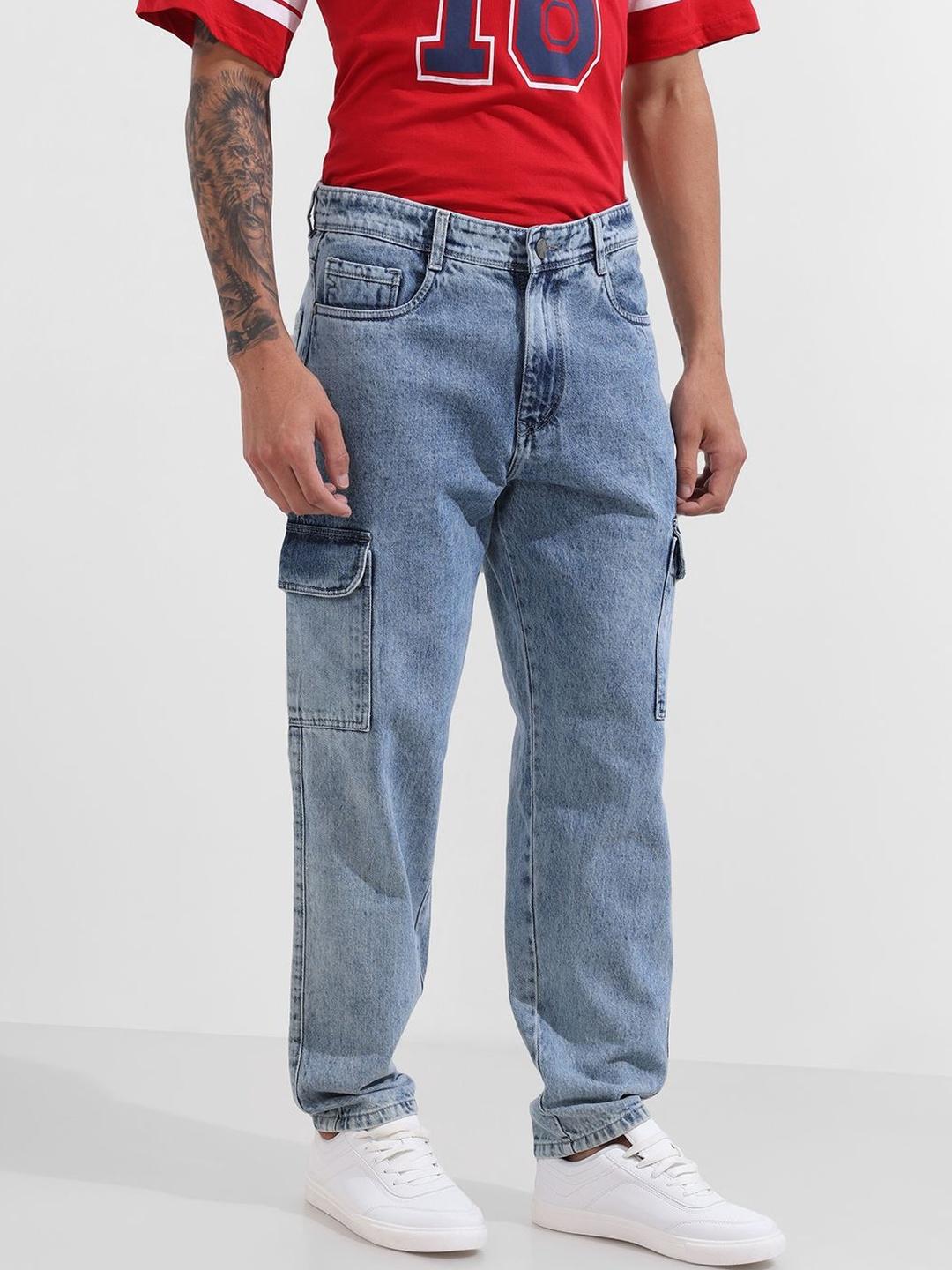 Buy Basixx Men Straight Fit Mid Rise Cotton Cargo Jeans - Jeans for Men ...