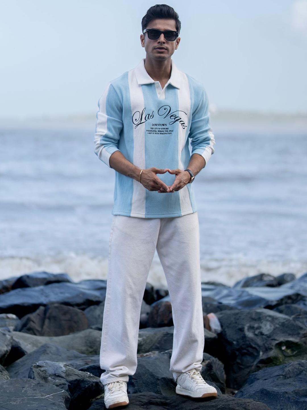 Powerlook SS25 Striped Embroidery Polo T-Shirt - Image 1