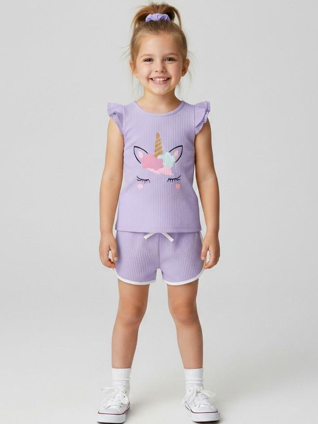 Buy 4YOU DRESSES Kids Printed Short Sleeves Top With Shorts - - Apparel for Unisex Kids
