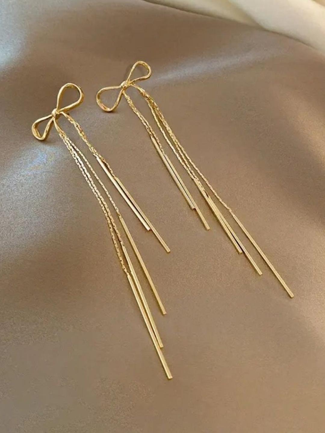 Buy Estailo Fashion Gold Plated Contemporary Drop Earrings - - Accessories for Women