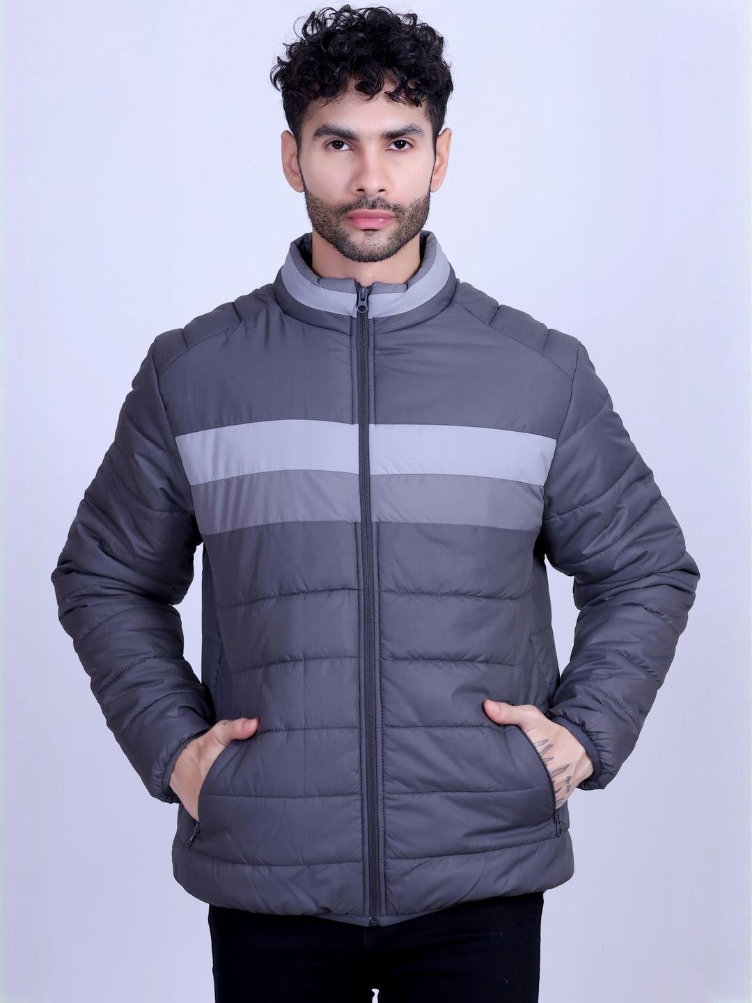 Wavlynn Mens Leather Puffer Jacket With Mandarin Collar Zipper Front Regular Fit Premium Warmth main image 1