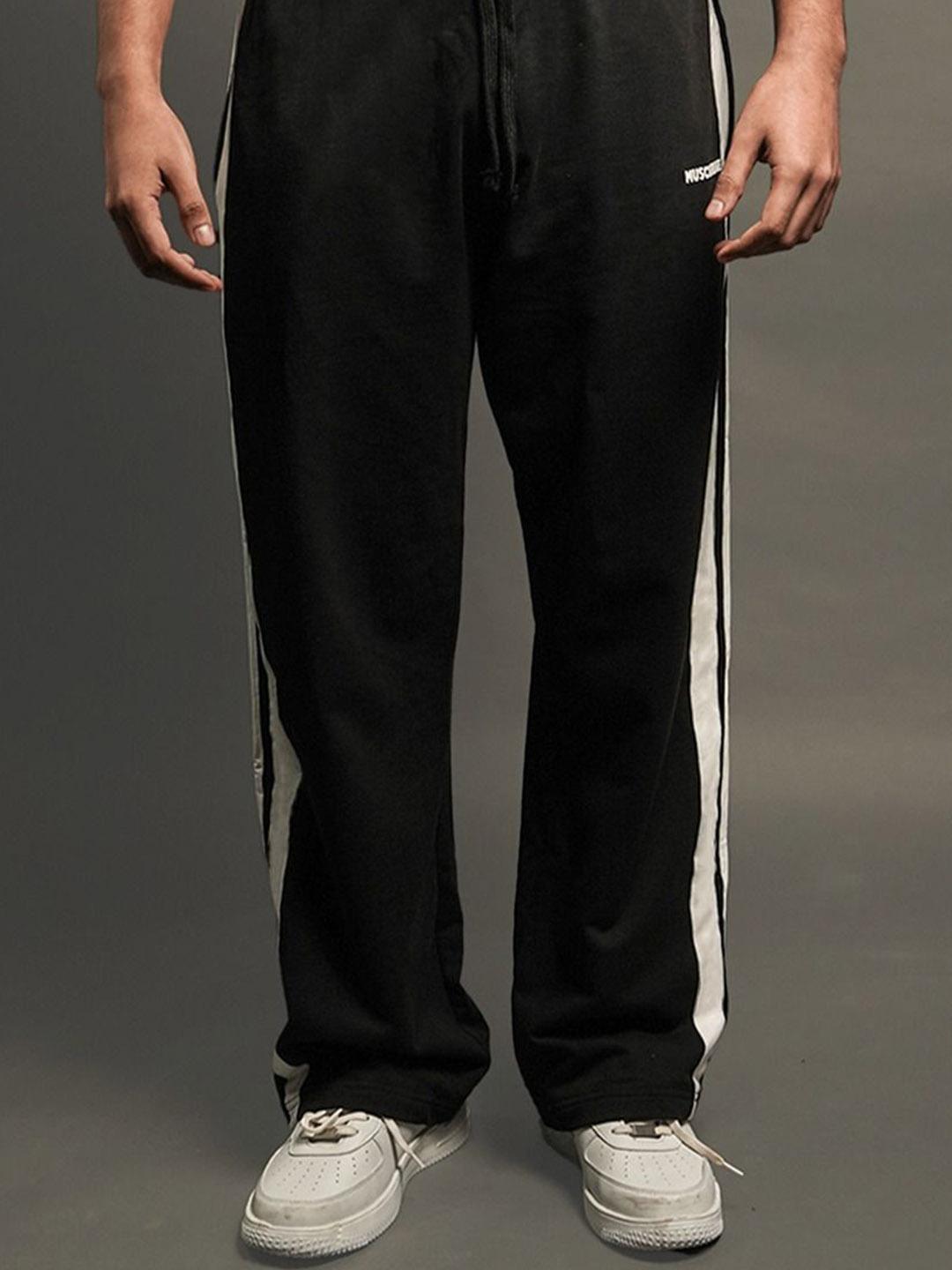 buy-muscleblaze-men-gym-sports-black-straight-fit-panel-track-pants