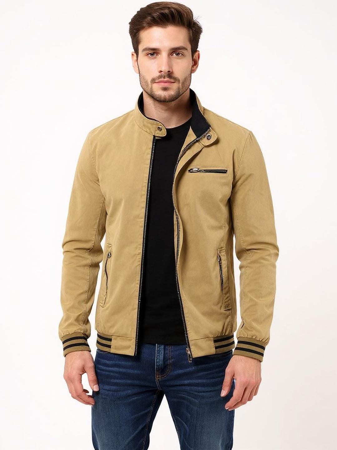 46 Rond Jacket Man Buy HERE&NOW Men Brown Mandarin Collar Insulator Polyester Tailored ...
