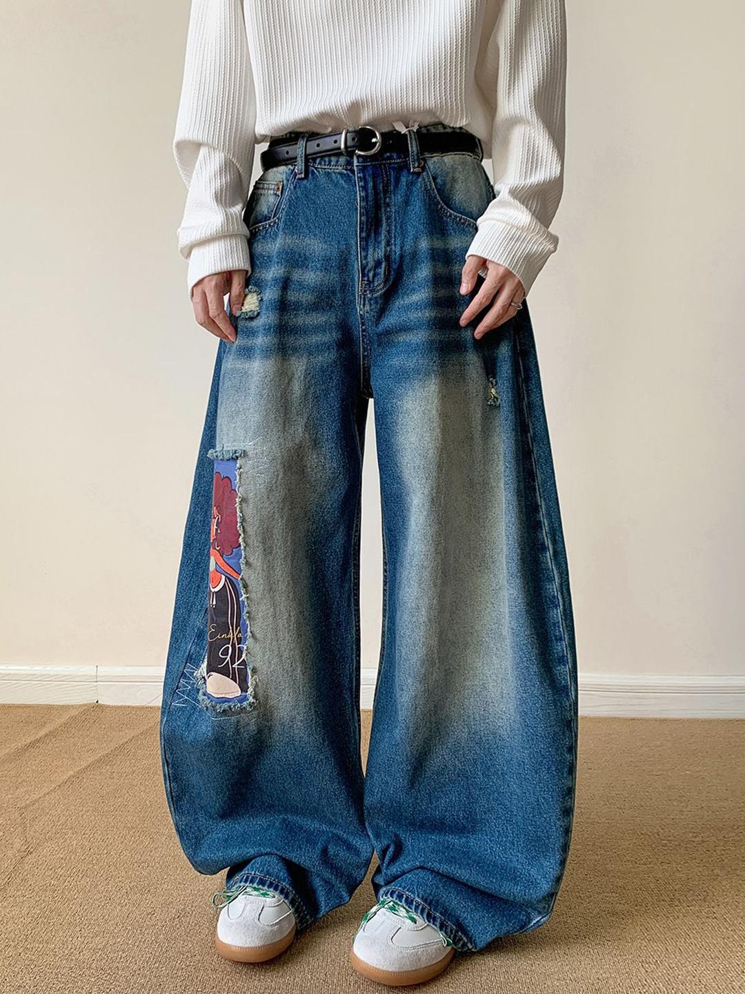 Buy StyleCast X Revolte Men Wide Leg Mid Rise Low Distress Light Fade ...