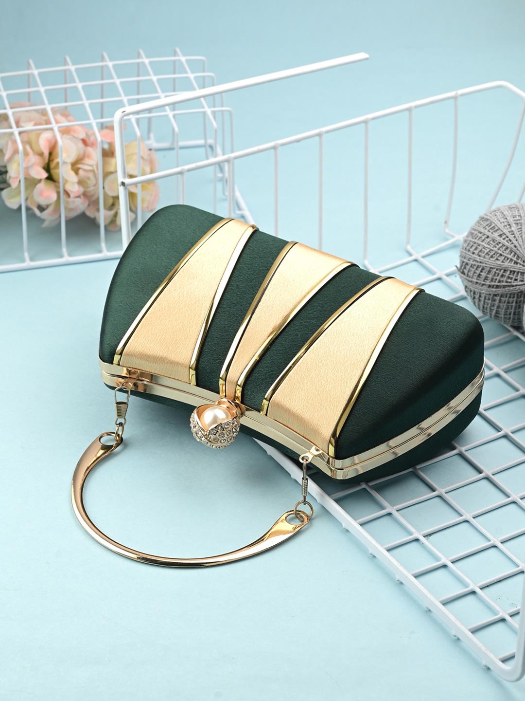 Buy Toobacraft Gold Toned Embellished Box Clutch With Shoulder Strap -  - Accessories for Women