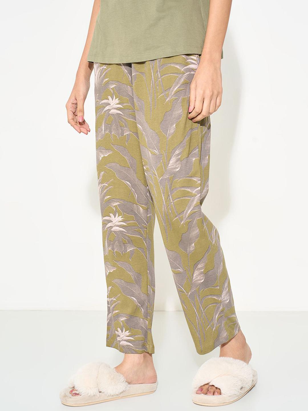 Buy Dreamz By Pantaloons Women Printed Pure Cotton Mid Rise Lounge Pants -  - Apparel for Women