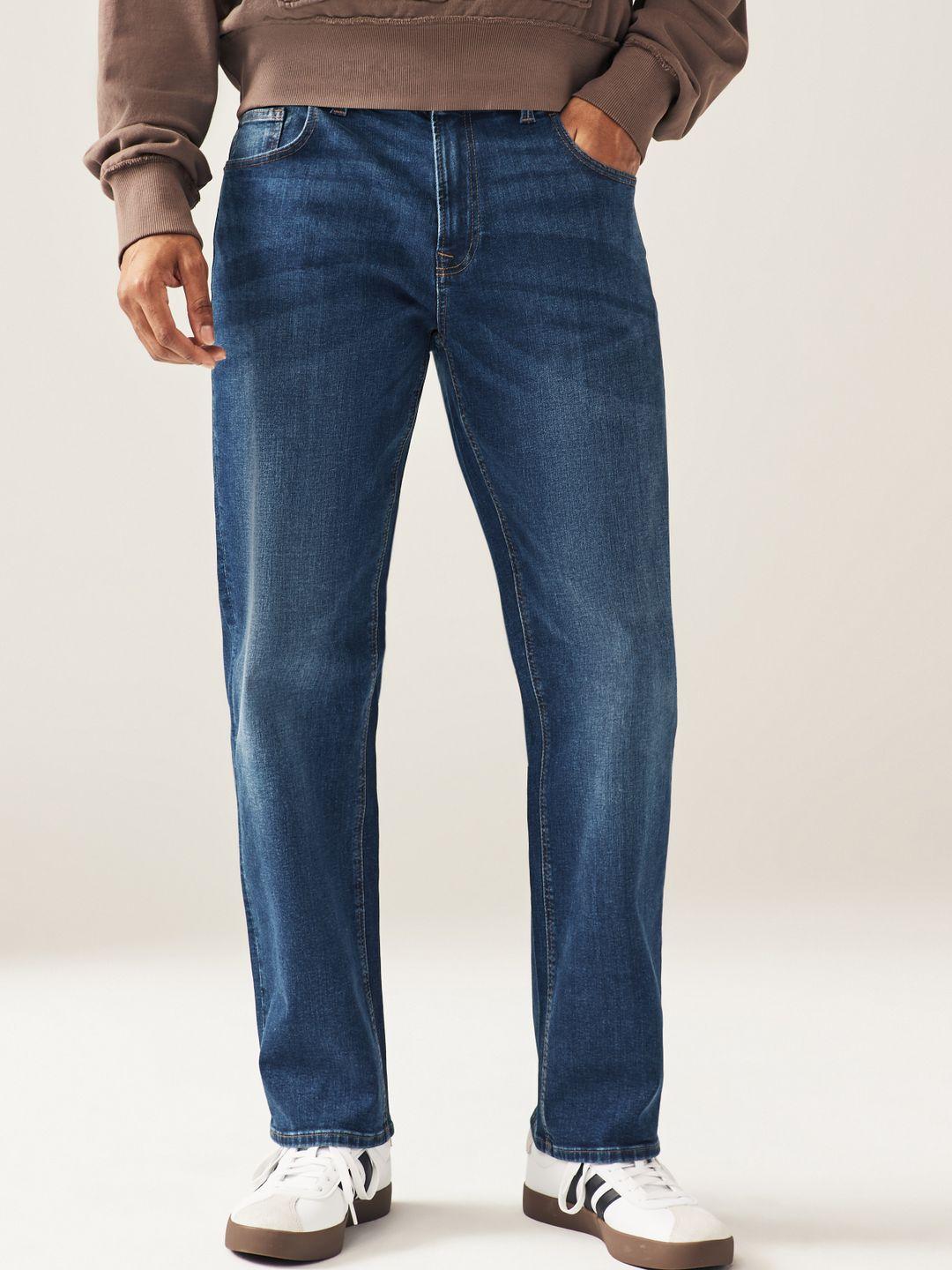 NEXT Men Relaxed Fit Mid-Rise Light Fade Stretchable Jeans