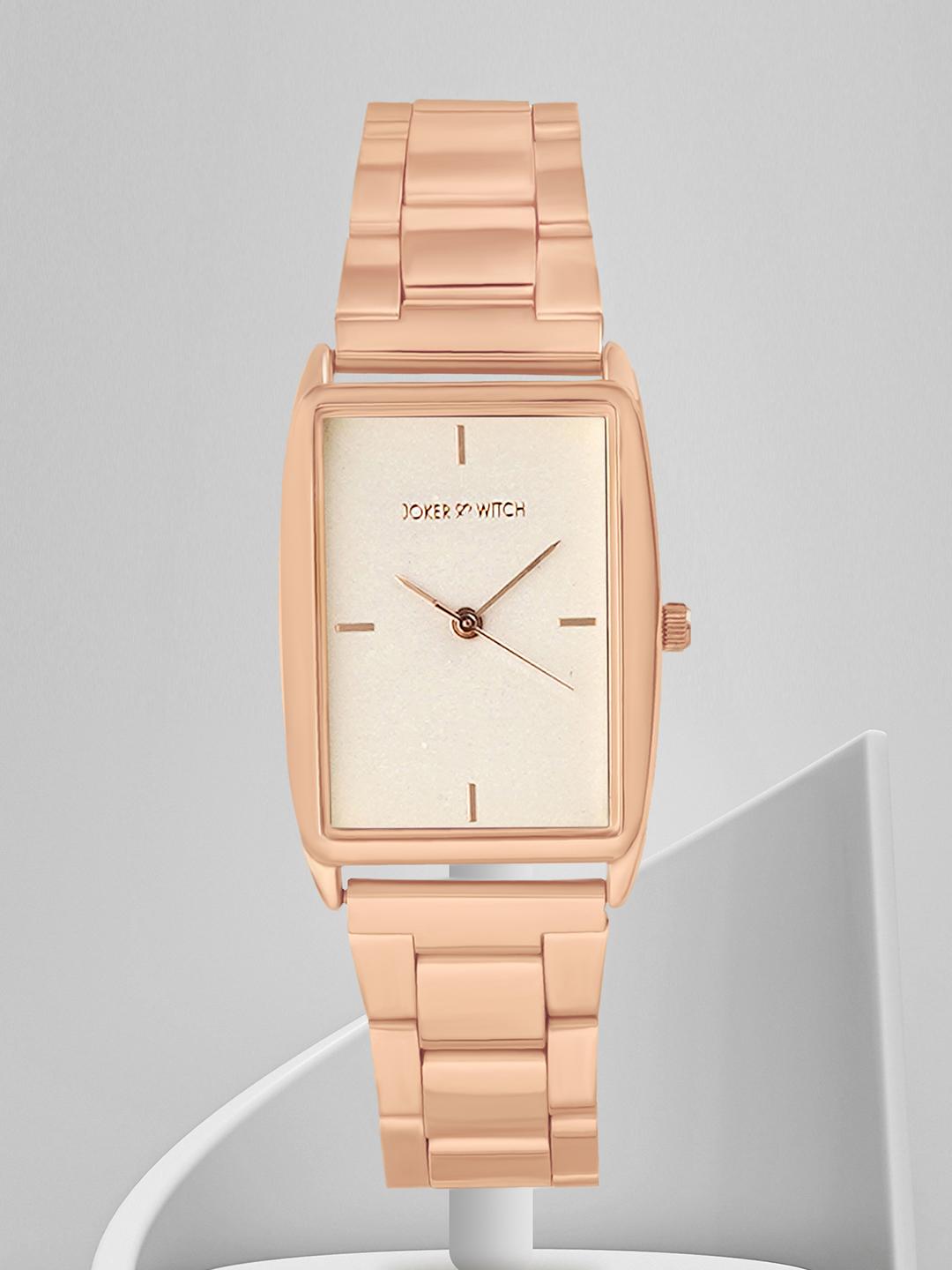 Buy JOKER & WITCH Women White Dial & Rose Gold Toned Stainless Steel Straps Analogue Watch - - Accessories for Women