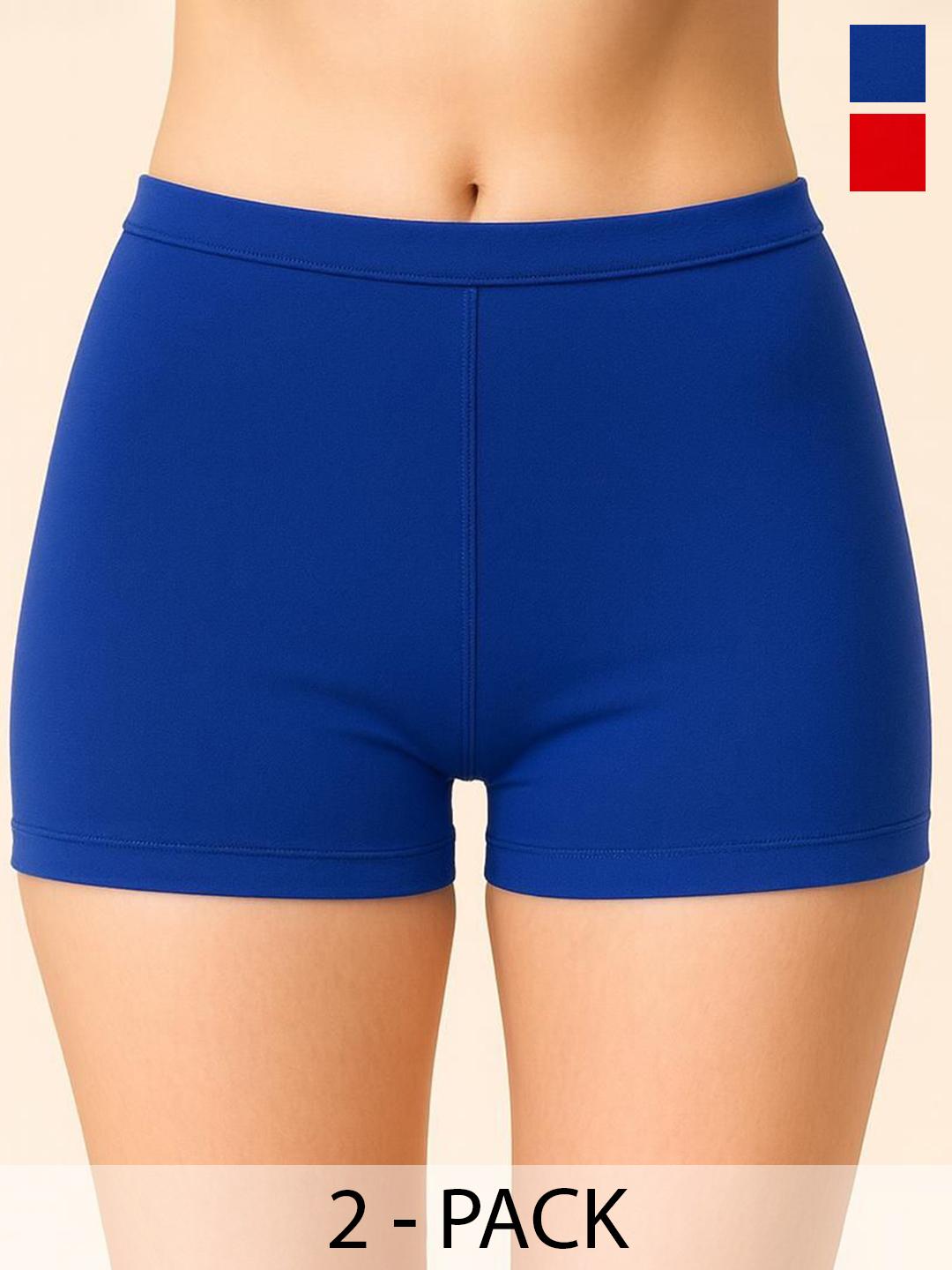 Buy Attire Zone Women Pack Of 2 Combed Cotton Mid Rise Anti Microbial Boy Short Briefs - - Apparel for Women