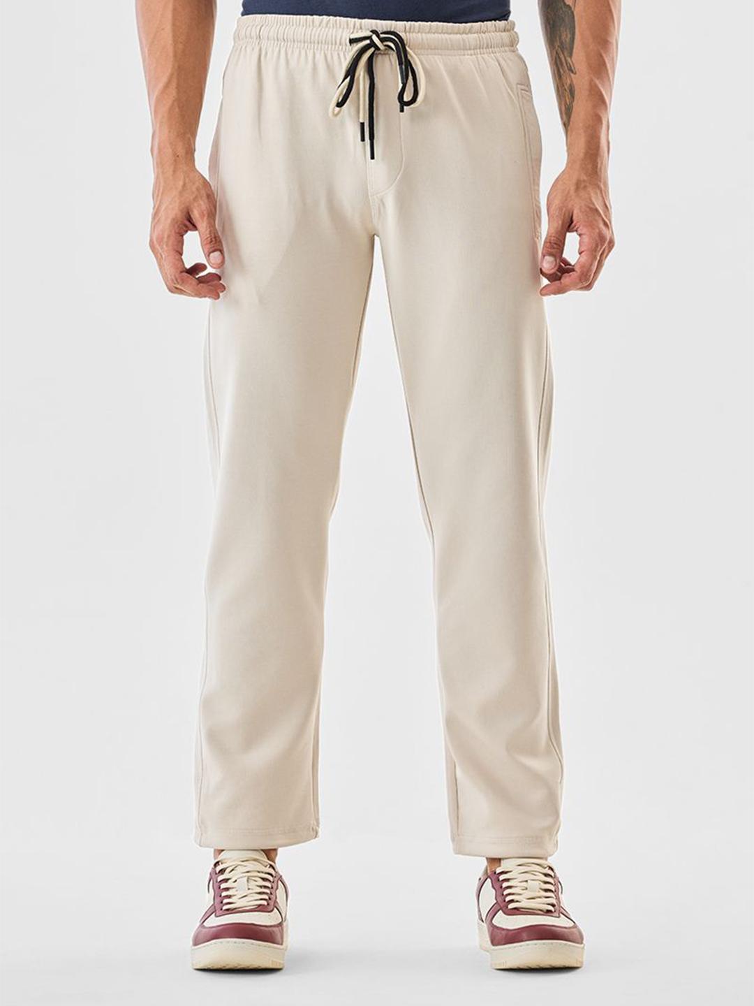 Snitch Men Beige Mid Rise Track Pants - Image 1
