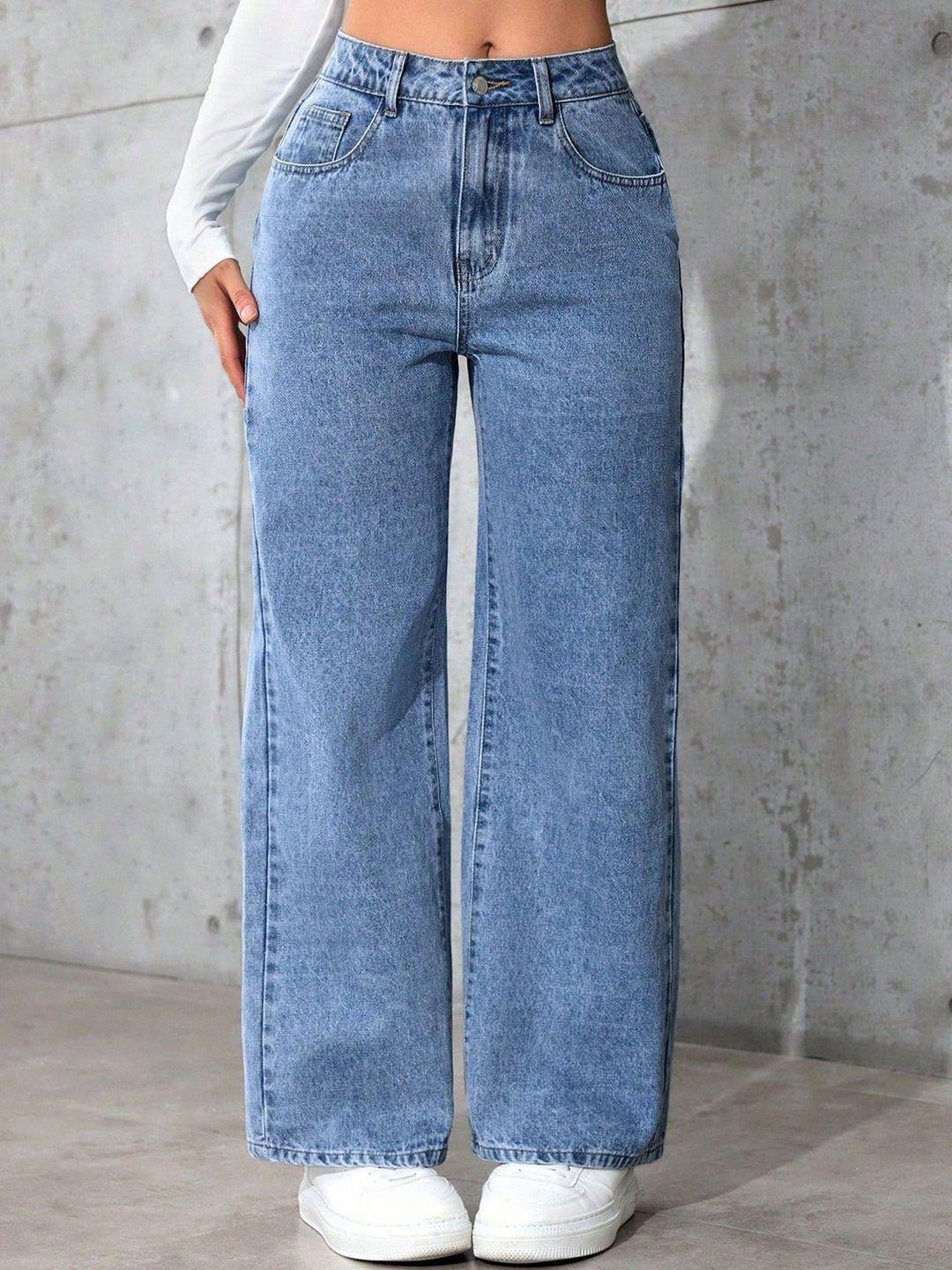 VBEAUTI Women Comfort Straight Fit High-Rise Light Fade Stretchable Jeans