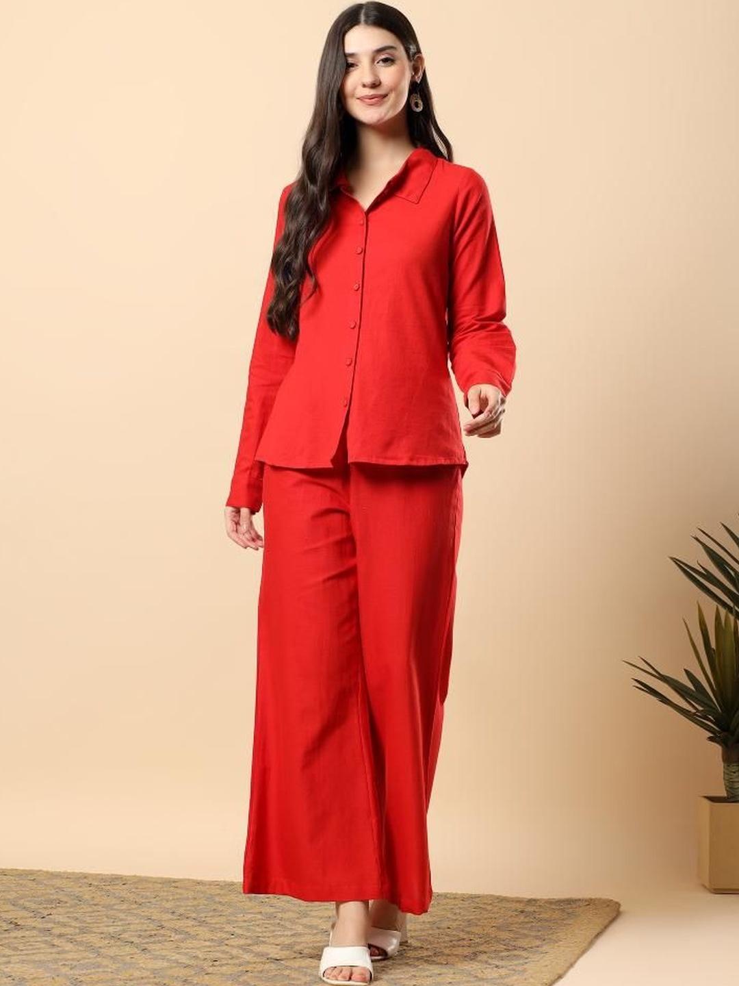 Buy HERE&NOW Pure Cotton Shirt With Trousers -  - Apparel for Women