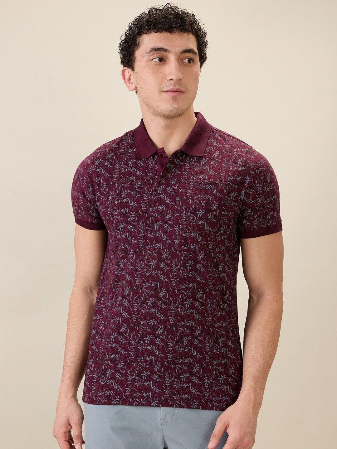 Buy Parx Men Floral Printed Polo Collar T Shirt - Tshirts for Men ...