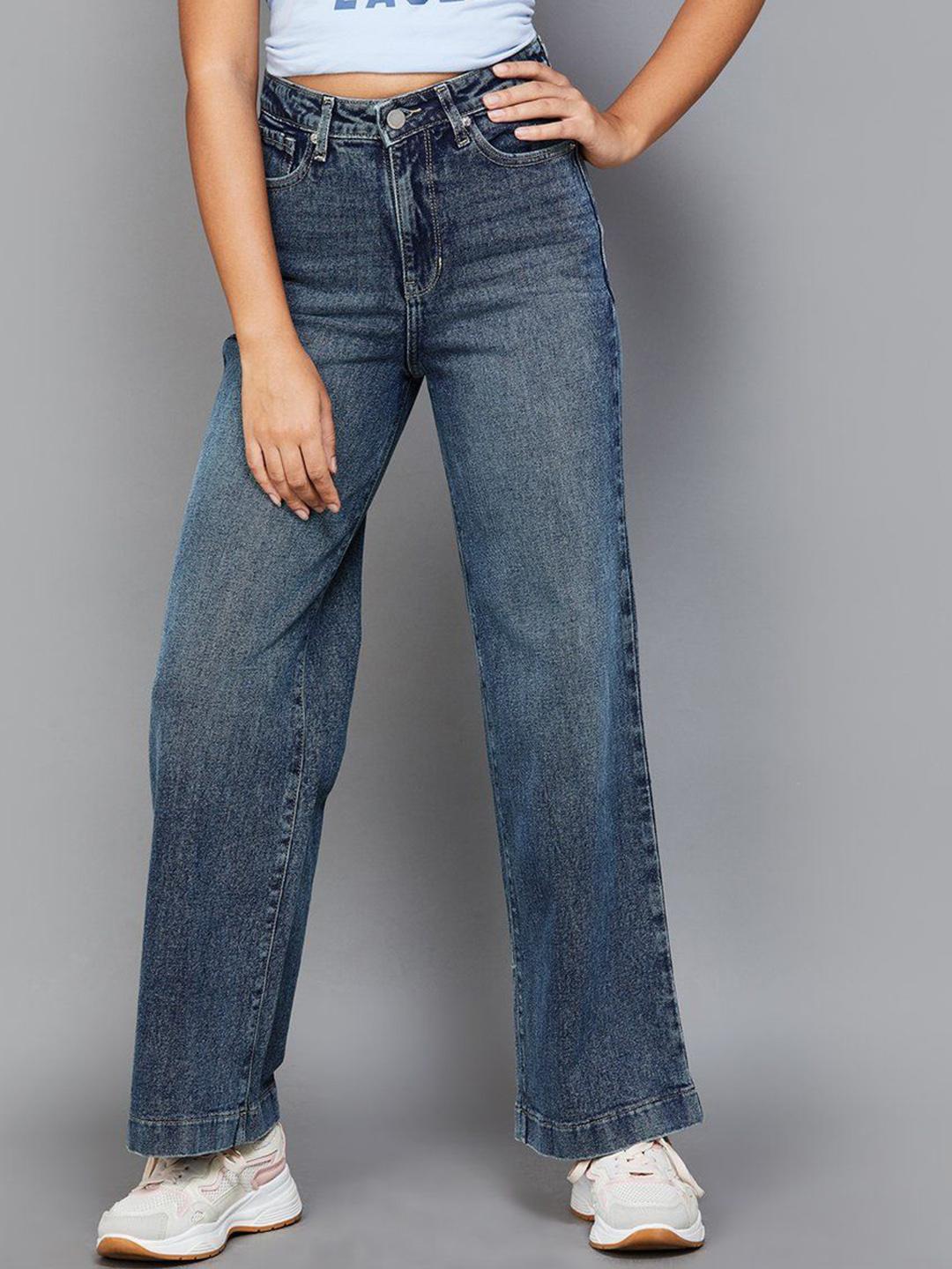 Xpose Women Comfort Wide leg High-Rise Heavy Fade Jeans