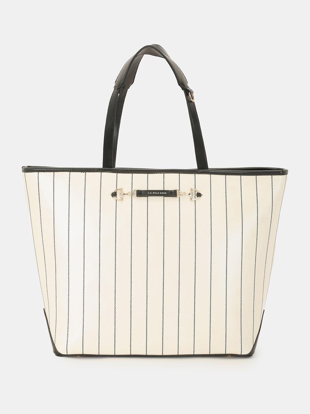 Buy U.S. Polo Assn. Women Striped Laptop Compartment Oversized Shopper Tote Bag - - Accessories for Women