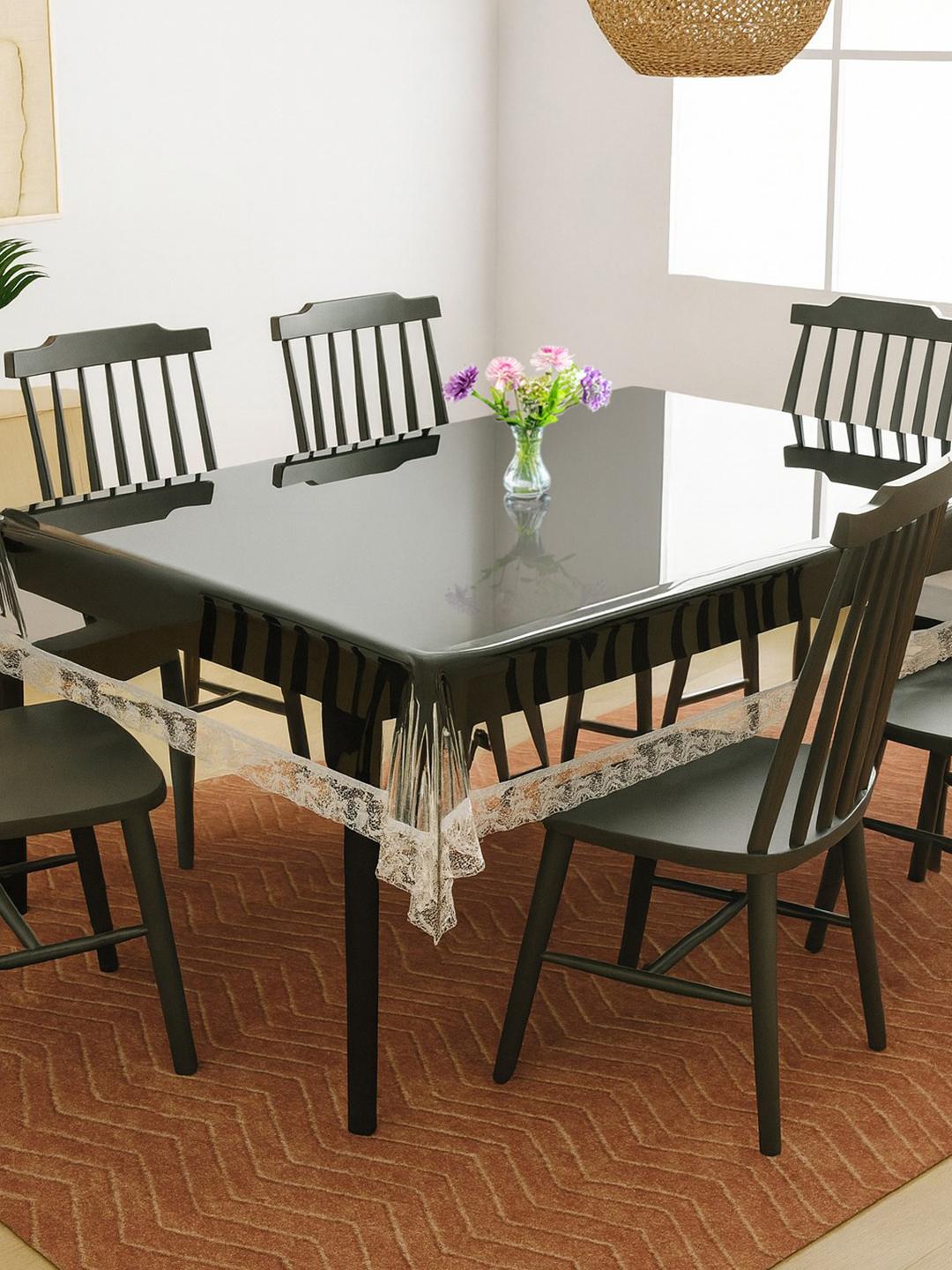Buy Kuber Industries Transparent 4 Seater Rectangular Dining Table ...