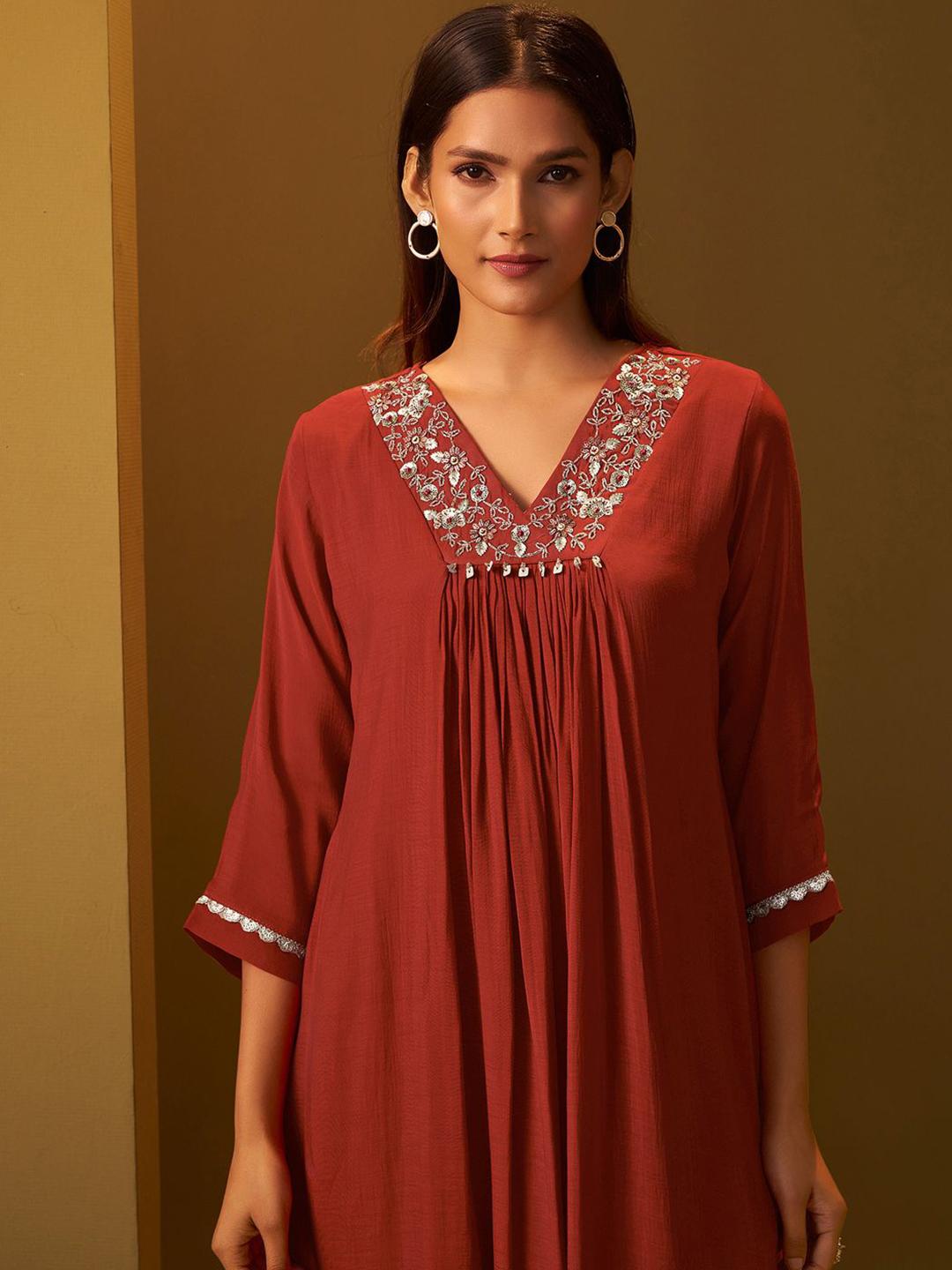 Buy Indo Era Women Embroidered Kurta & Trousers Co Ords - - Apparel for Women