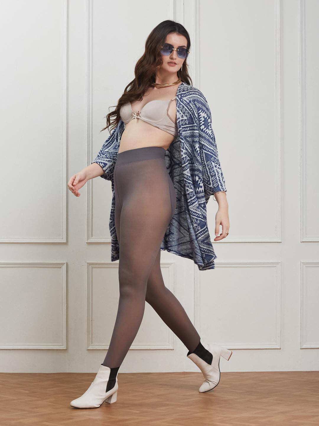 Buy SECRETS BY ZEROKAATA Women Sheer Dual Tone Fleece Winter Fur Pantyhose Stockings - - Apparel for Women
