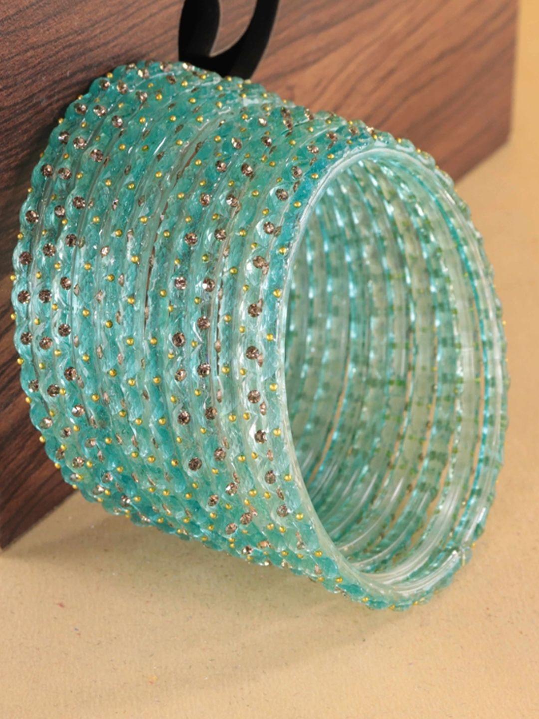 Buy STYOLLO Set Of 12 Zircon Studded And Crystals Beaded Bangles ...