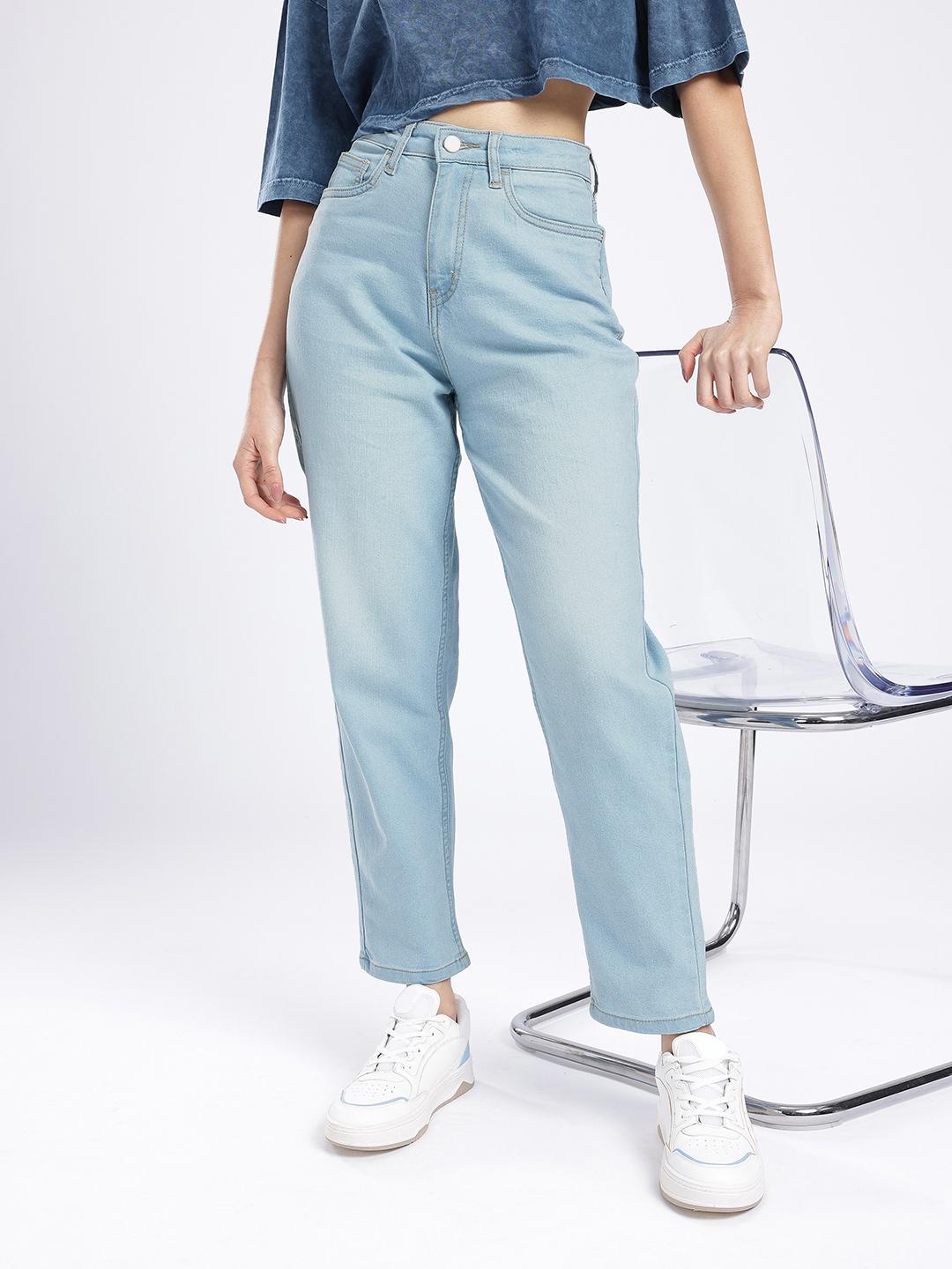 glitchez Women Slouchy Fit Light Fade Stretchable Jeans