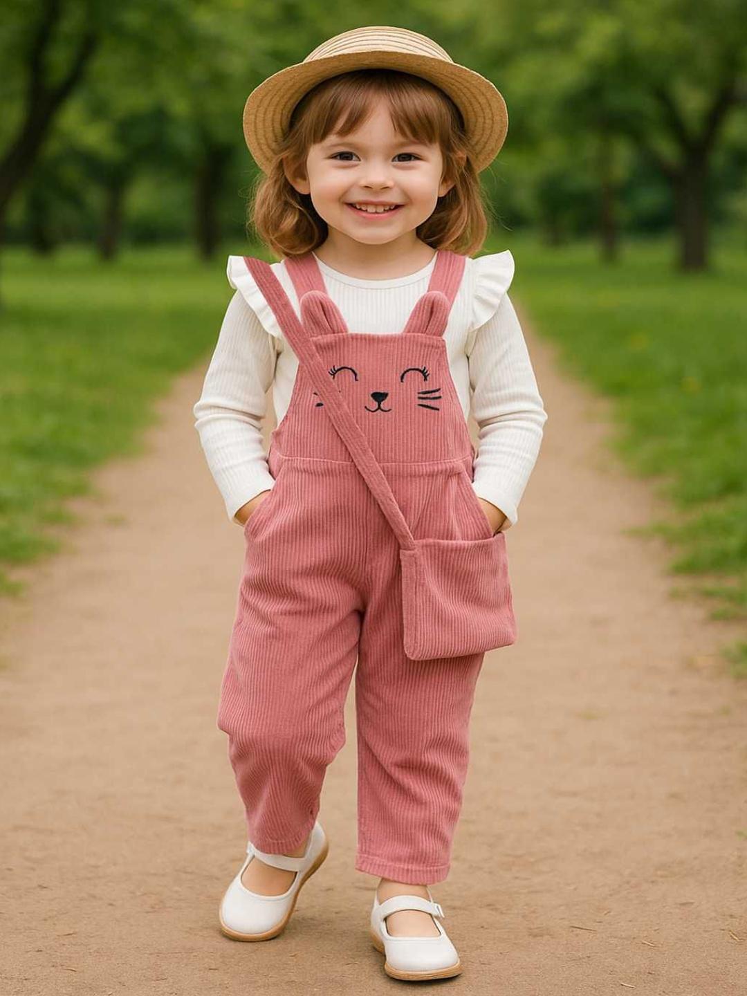 Buy Ninas Girls Printed Dungaree Pant With Top - - Apparel for Girls