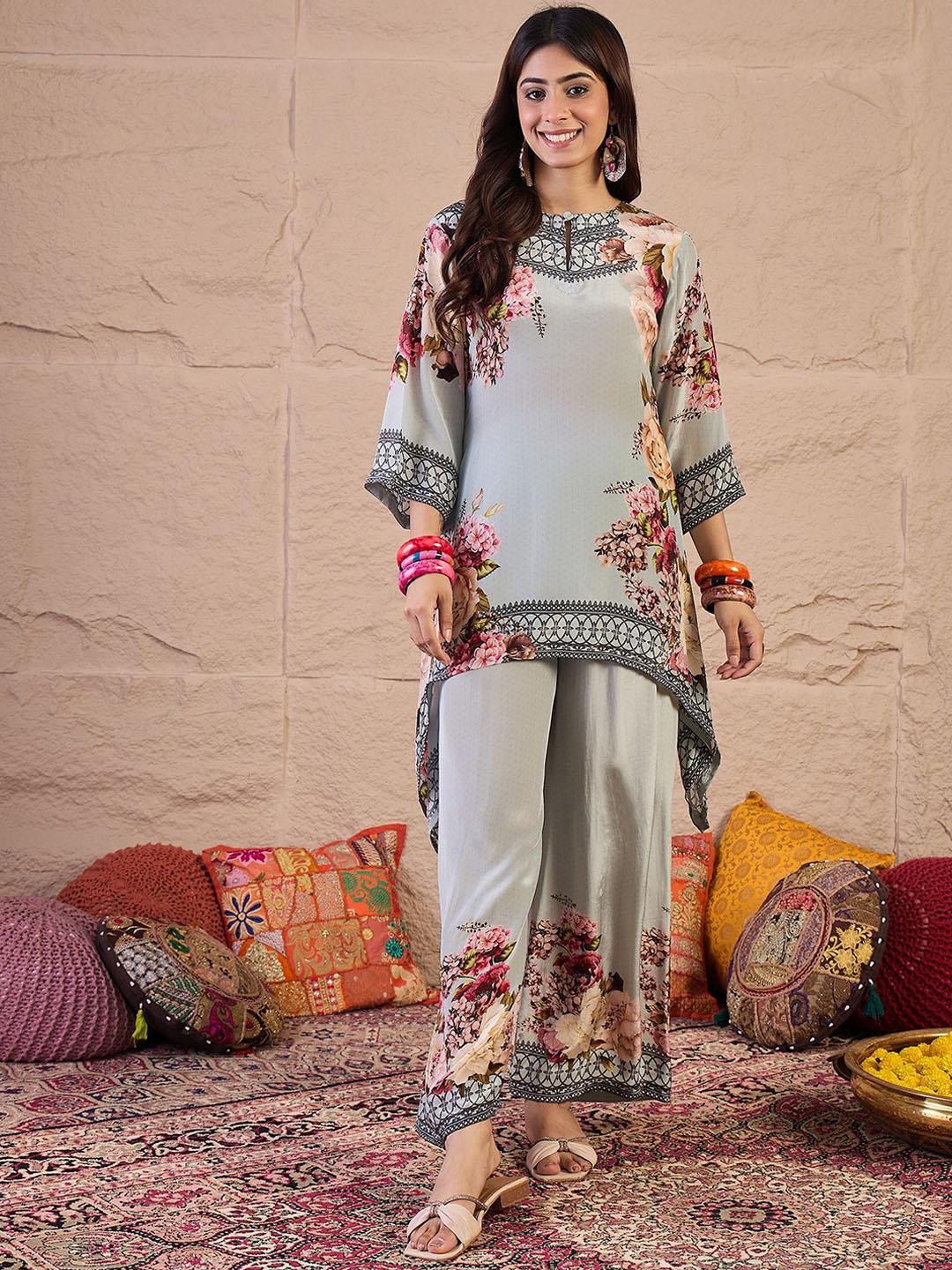 Buy Inddus Women Floral Printed Top And Palazzo Co Ords Set - - Apparel for Women