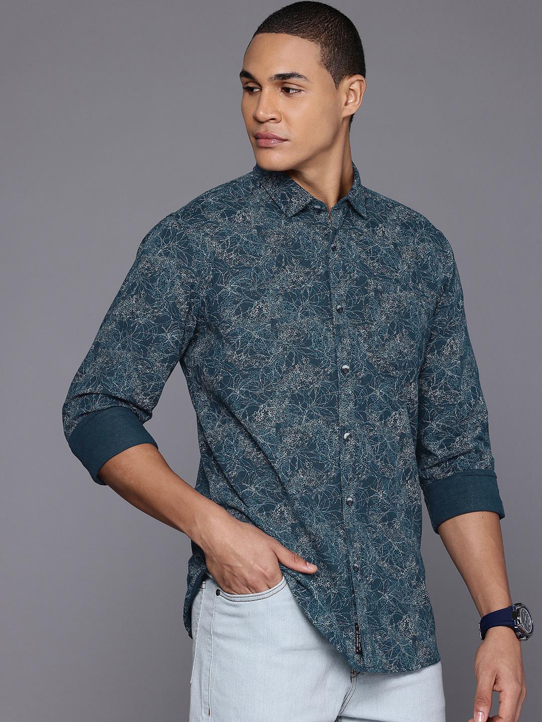 Allen Solly Pure Cotton Custom Fit Floral Printed Casual Shirt