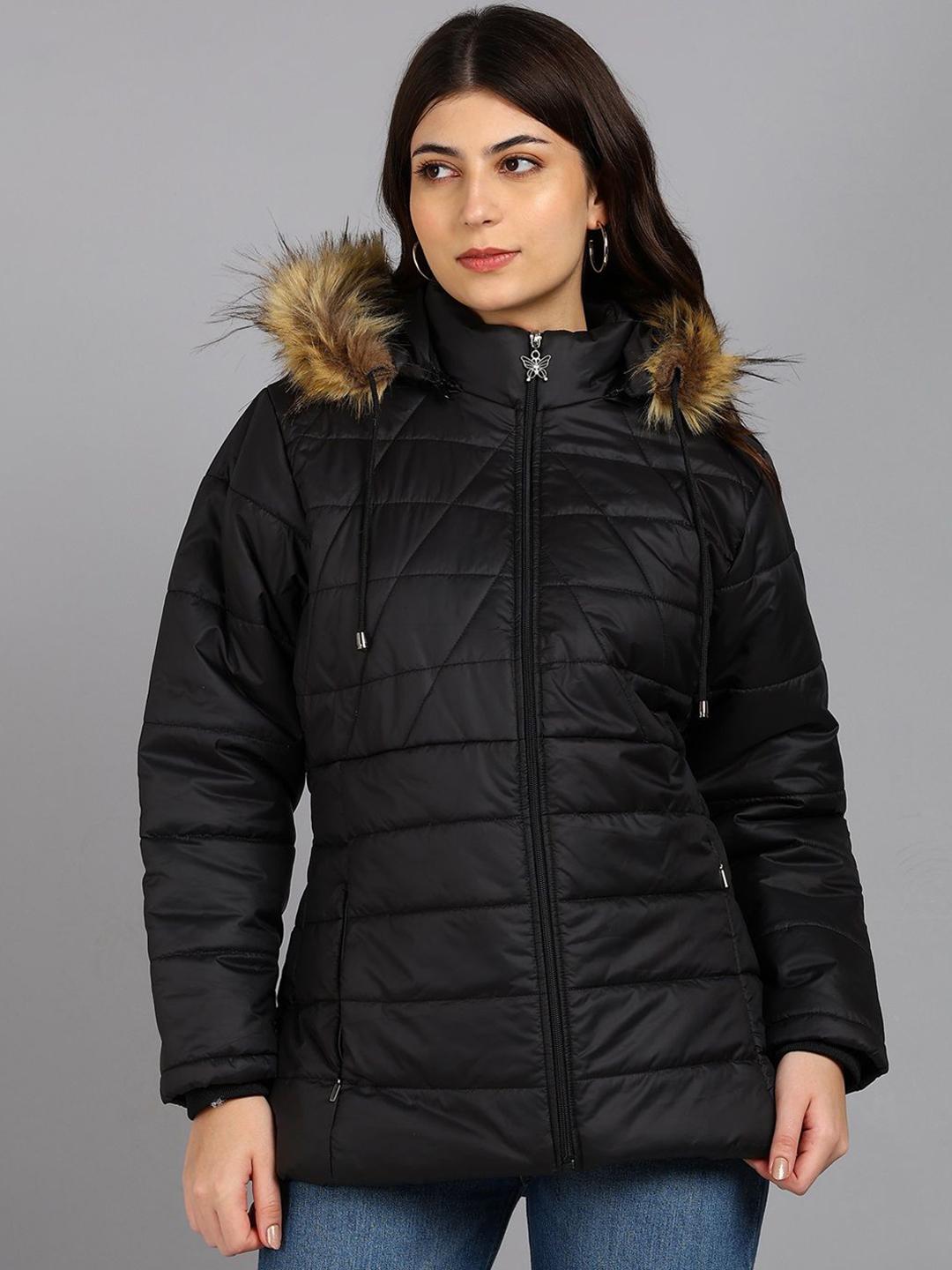 ELLIPSE Women Hooded Solid Sherpa Jacket