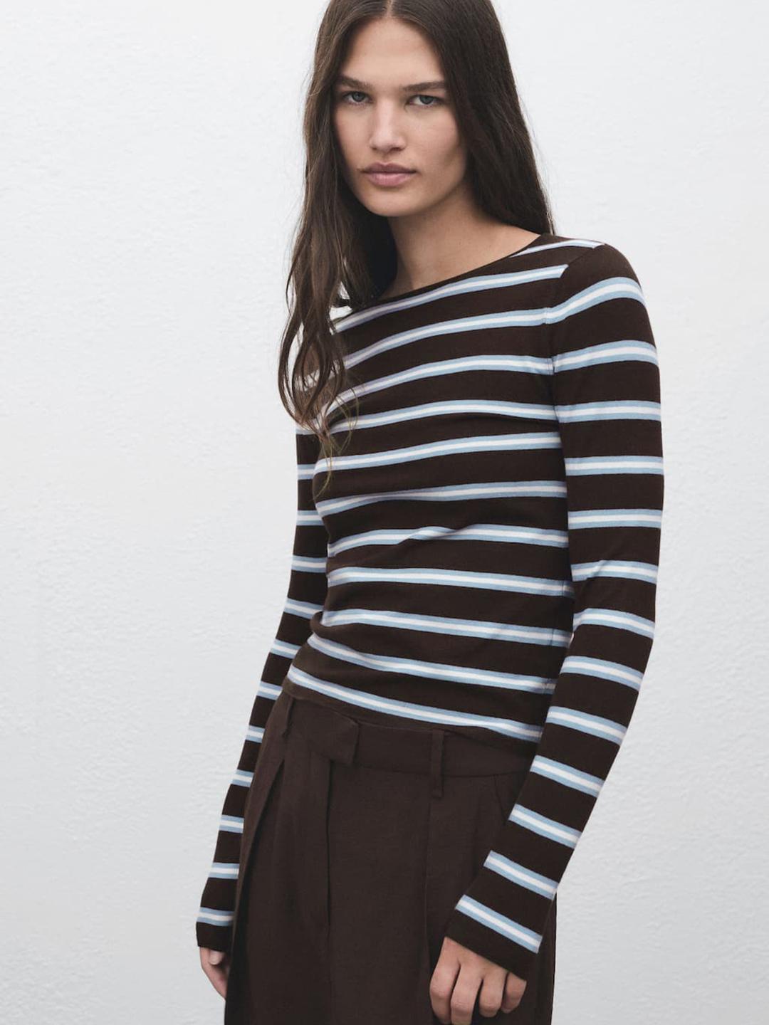 Buy MANGO Striped Knitted Sweater - Sweaters for Women 36814561 | Myntra