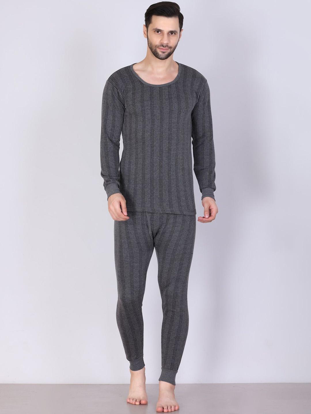 Buy ETC Striped Round Neck Cotton Thermal Set - - Apparel for Men