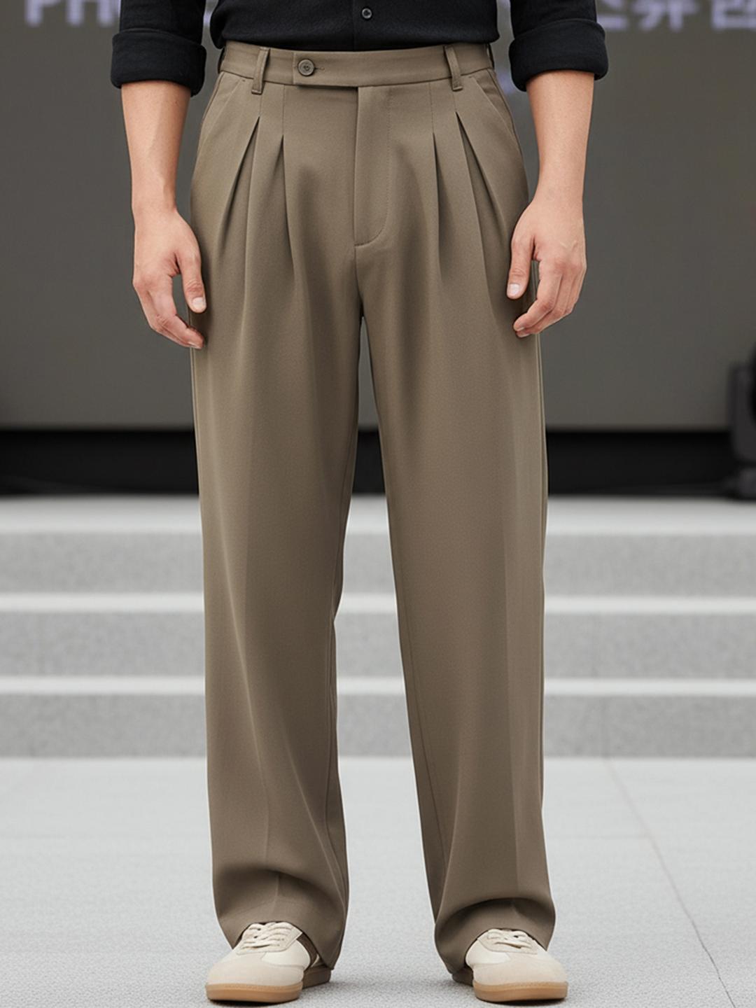 Buy Bewakoof Men Brown Loose Fit Korean Pants - Trousers for Men ...