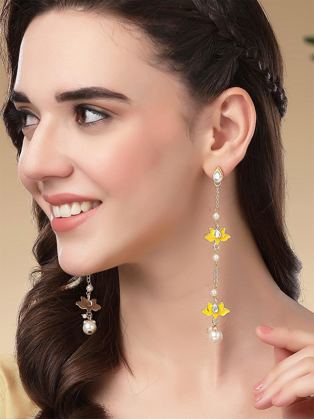 Buy KARATCART Yellow Classic Studs Earrings -  - Accessories for Women