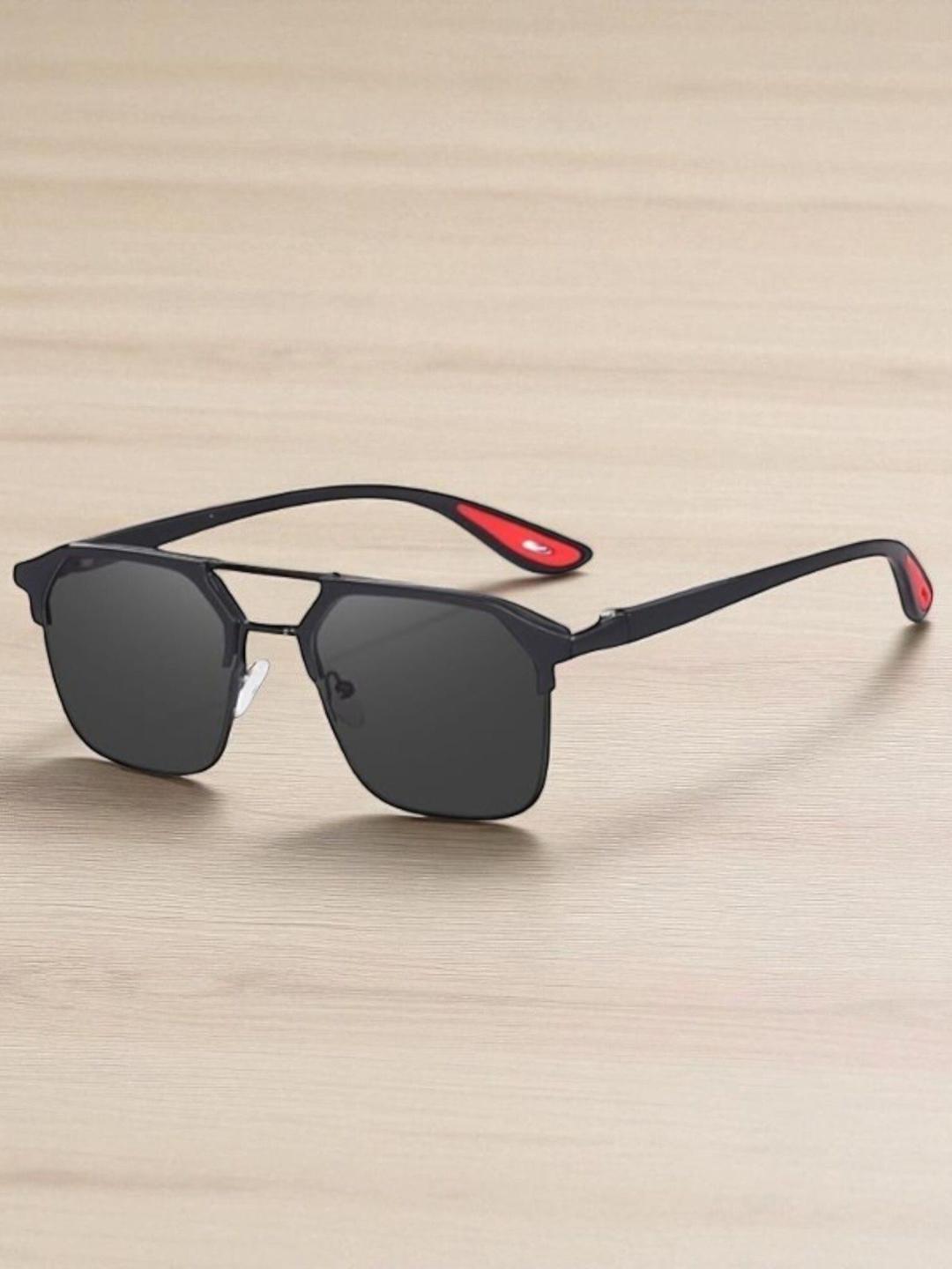 Buy SPADEACES Unisex Square UV Protected Adjustable Lens Sunglasses FULL BLACK FINAL 1 - - Accessories for Unisex
