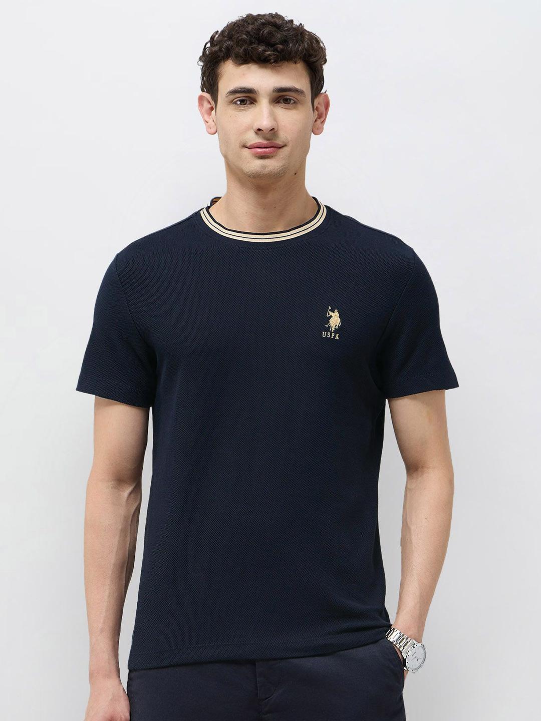 U.S. Polo Assn. Men Brand Logo Printed Round Neck Pure Cotton T-shirt