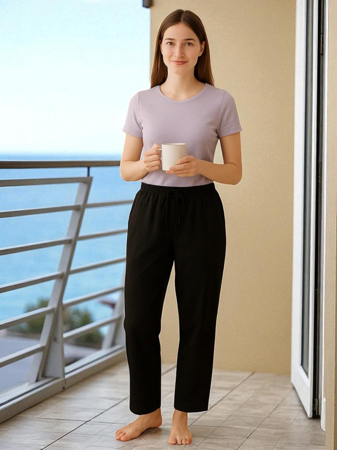 Buy Kryptic Women Mid Rise Pure Cotton Lounge Pants -  - Apparel for Women
