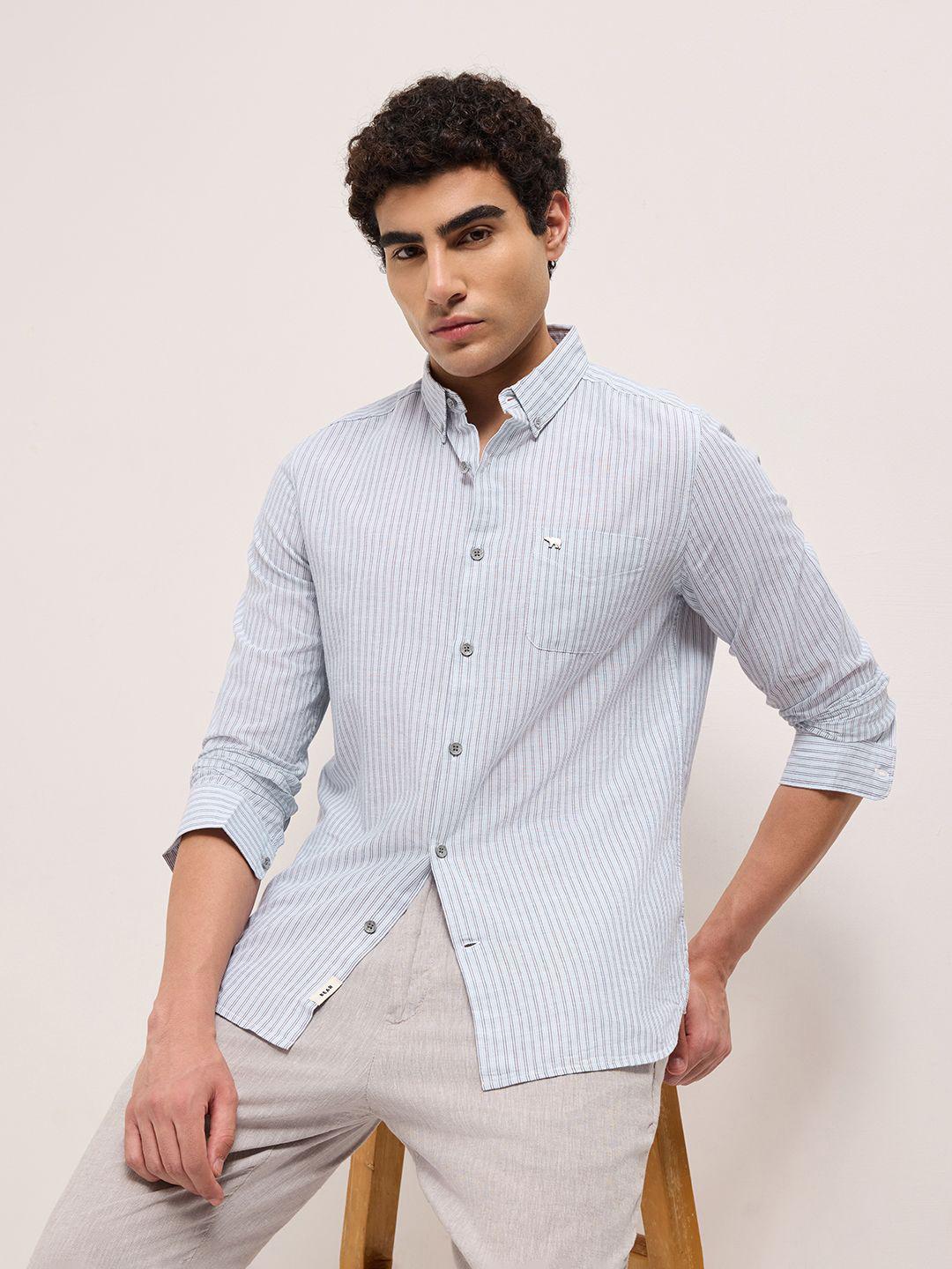 THE BEAR HOUSE Men Slim Fit Vertical Striped Shirt - Image 1