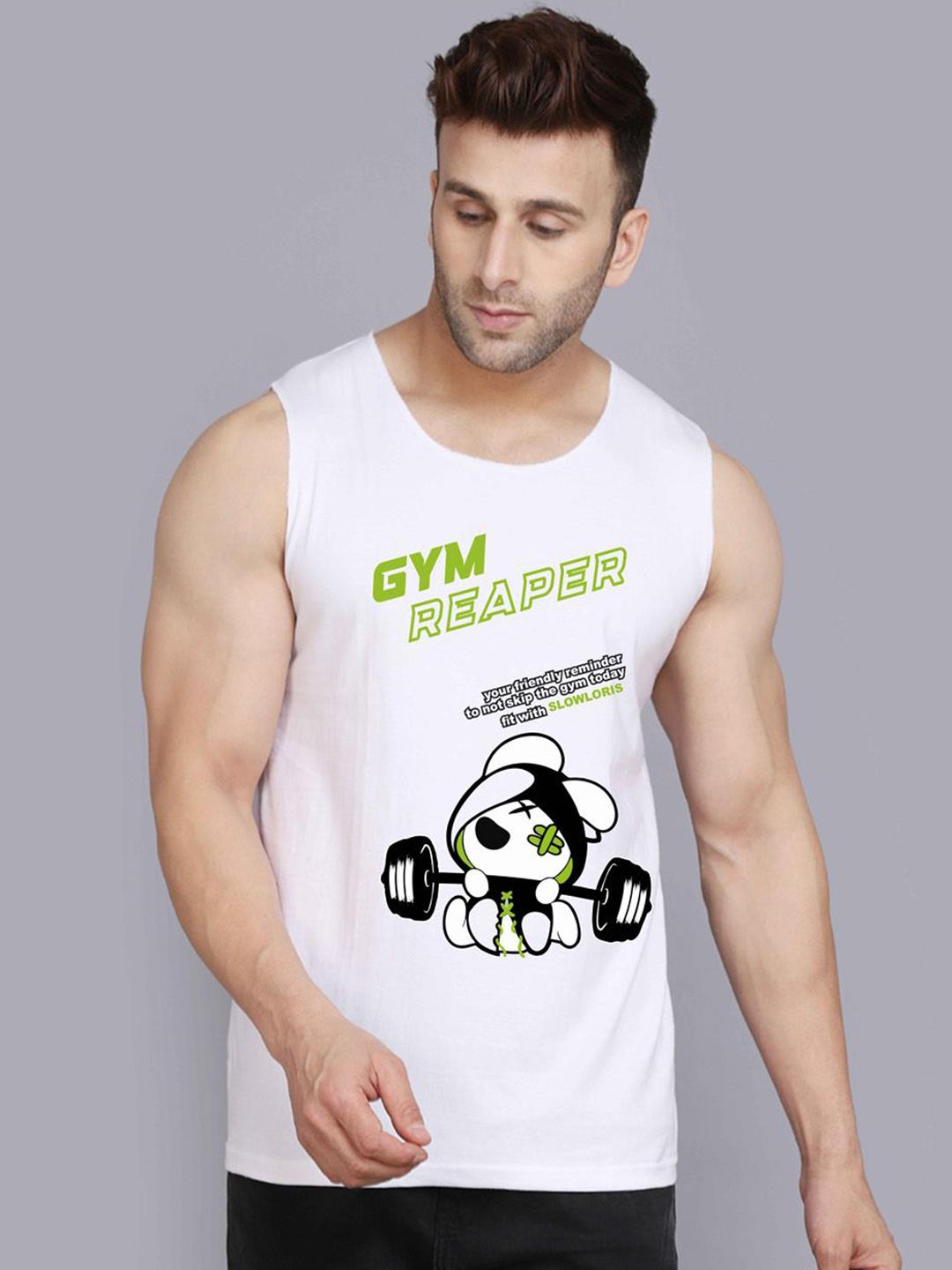 Buy MINISTRY OF FRIENDS Printed Round Neck Cotton Gym Vests -  - Apparel for Men